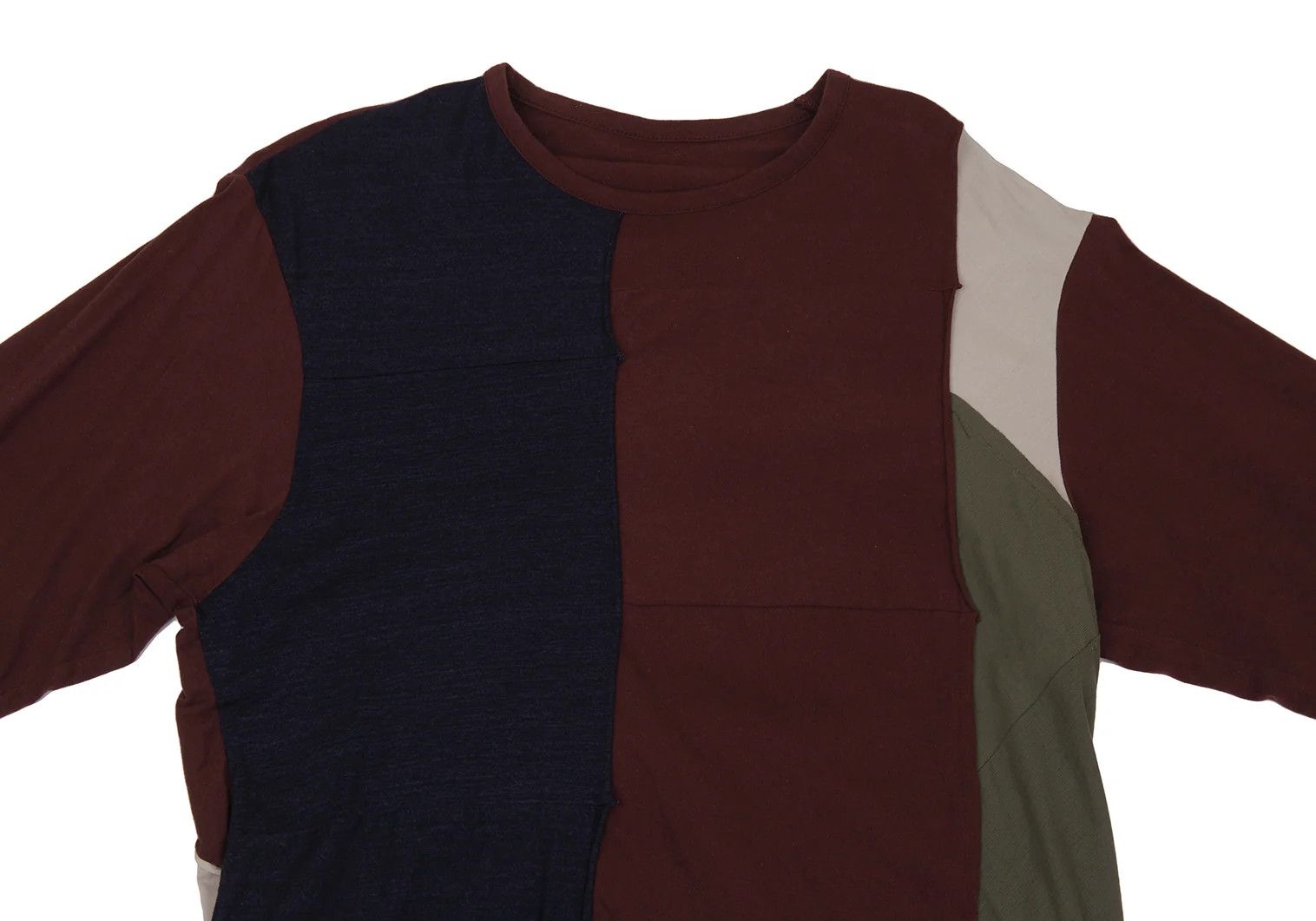 Yohji Yamamoto Outseam Panel Switching Cut Sew Top in Greige Wine Size US M / EU 48-50 / 2 - 2 Thumbnail