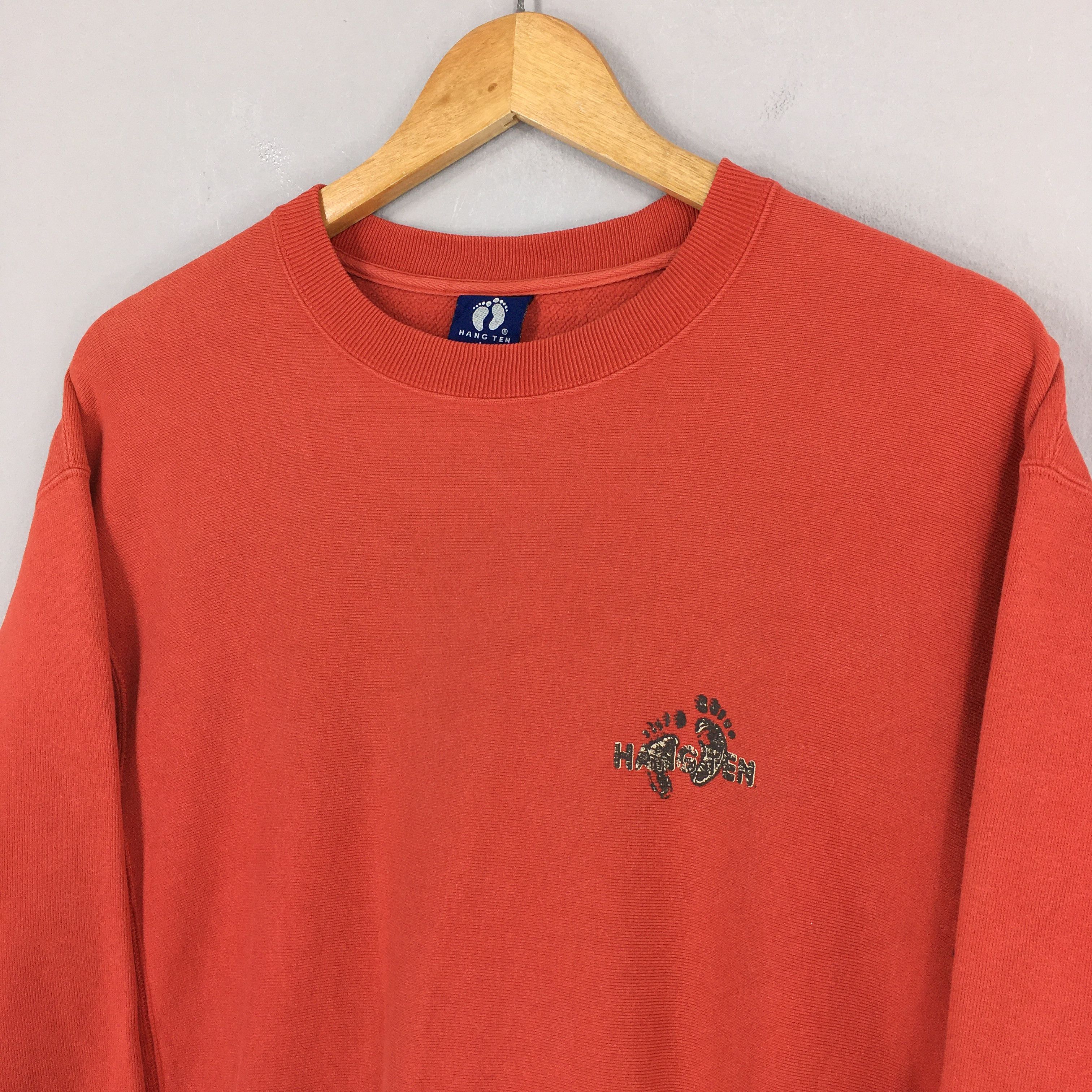 Hang Ten Vintage Hang Ten Red Surfing Sweatshirt Large Size US L / EU 52-54 / 3 - 3 Thumbnail