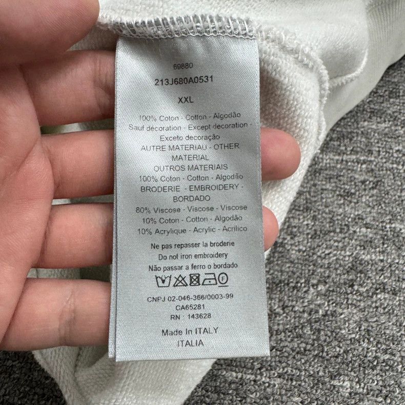 Dior Dior Embroidered slogan stitching hooded sweatshirt Size US XXL / EU 58 / 5 - 4 Thumbnail