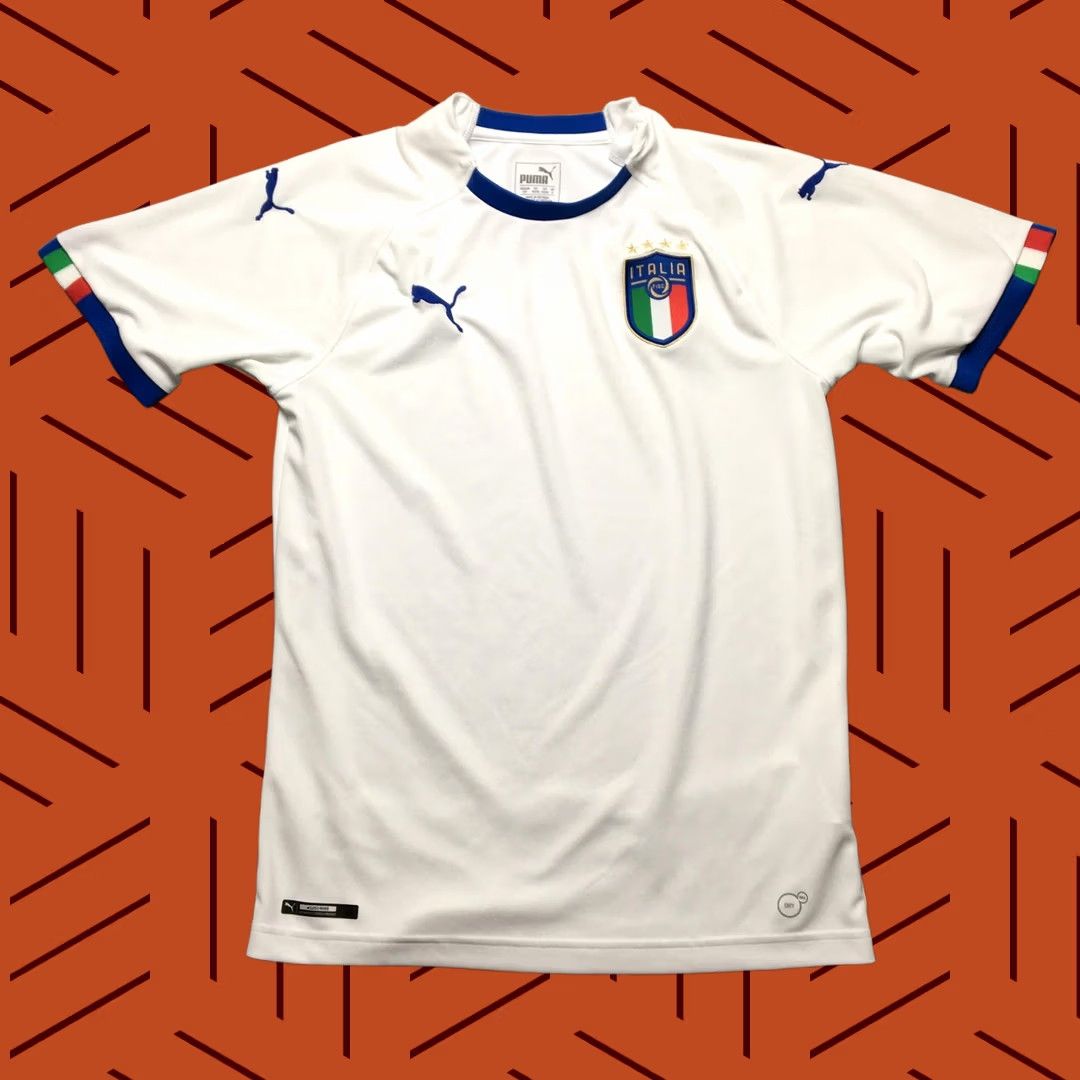 Puma Italy National Team Shirt Mens Small White Puma DryCell Soccer Jersey FIGC Euro White Crew Neck Short Sleeve Polyester Spandex Vintage: No Mens Size US S / EU 44-46 / 1 - 1 Thumbnail
