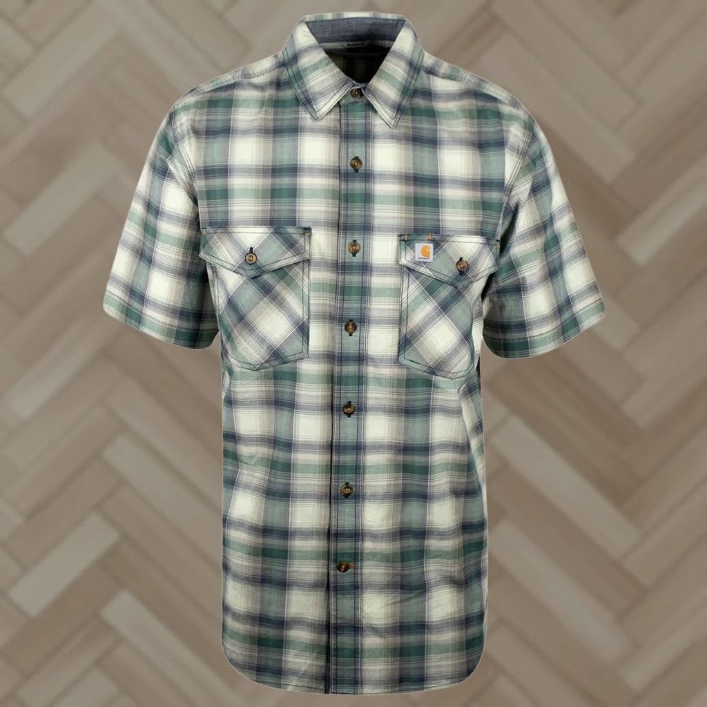 Carhartt Carhartt Men's Green Grey Navy Plaid Shirt Size S Relaxed Fit Size US S / EU 44-46 / 1 - 1 Thumbnail