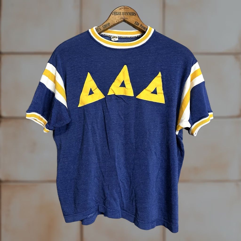 Russell Athletic VINTAGE Russell Athletic Durene Jersey Shirt Unisex 1960s Blue M Short Sleeve Ringer Sportswear/Beach Made In USA Size US M / EU 48-50 / 2 - 1 Thumbnail