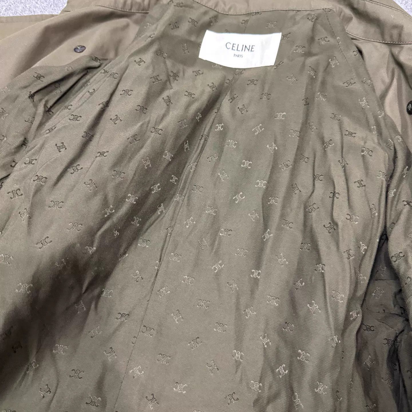 Celine Celine Military Green Print Lining Trench 38(99New) Size XS / US 0-2 / IT 36-38 - 4 Thumbnail