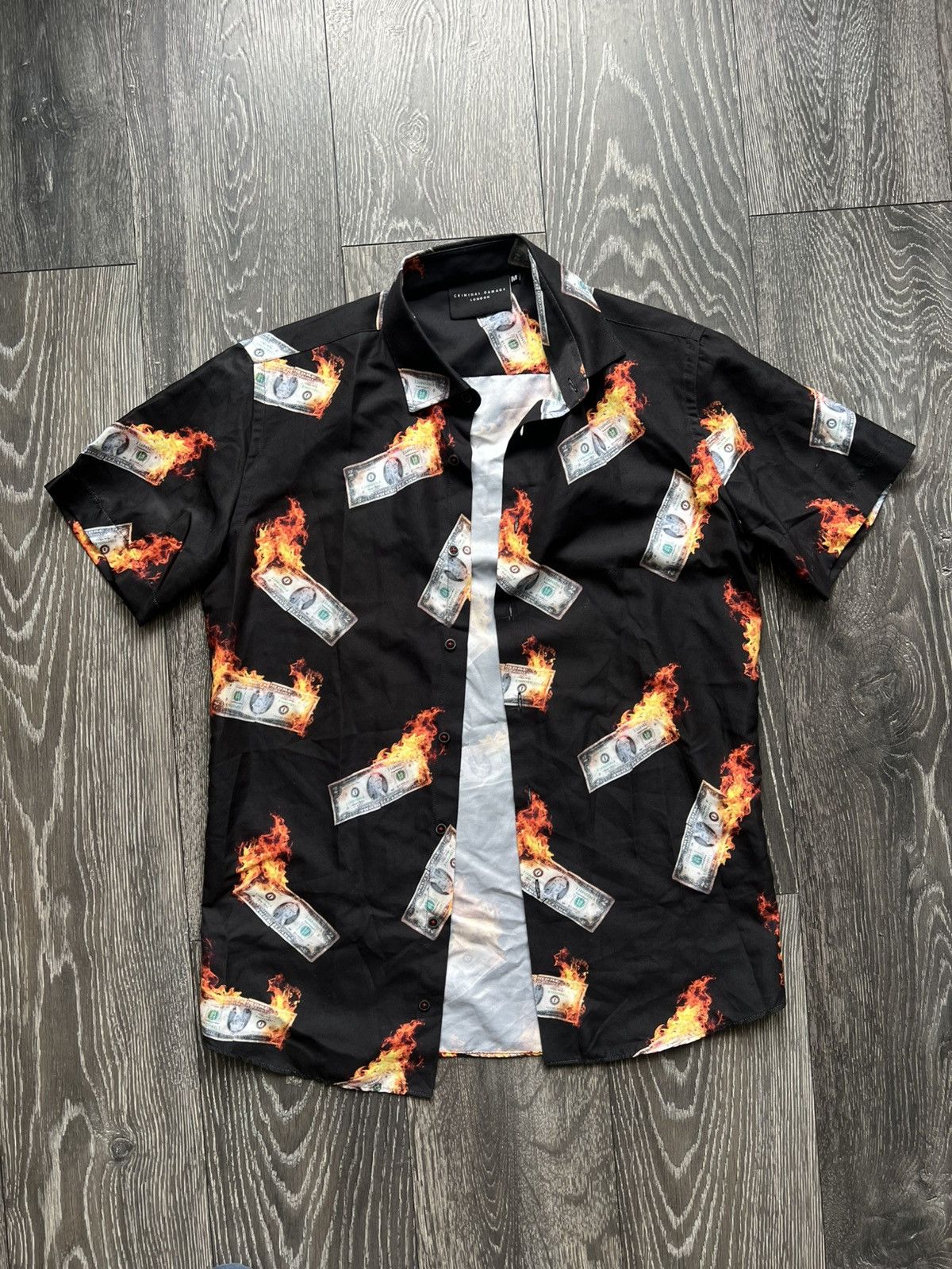 Criminal Damage 💥Rare💥 Dollars Print All Over Polo Shirt Size US M / EU 48-50 / 2 - 2 Thumbnail