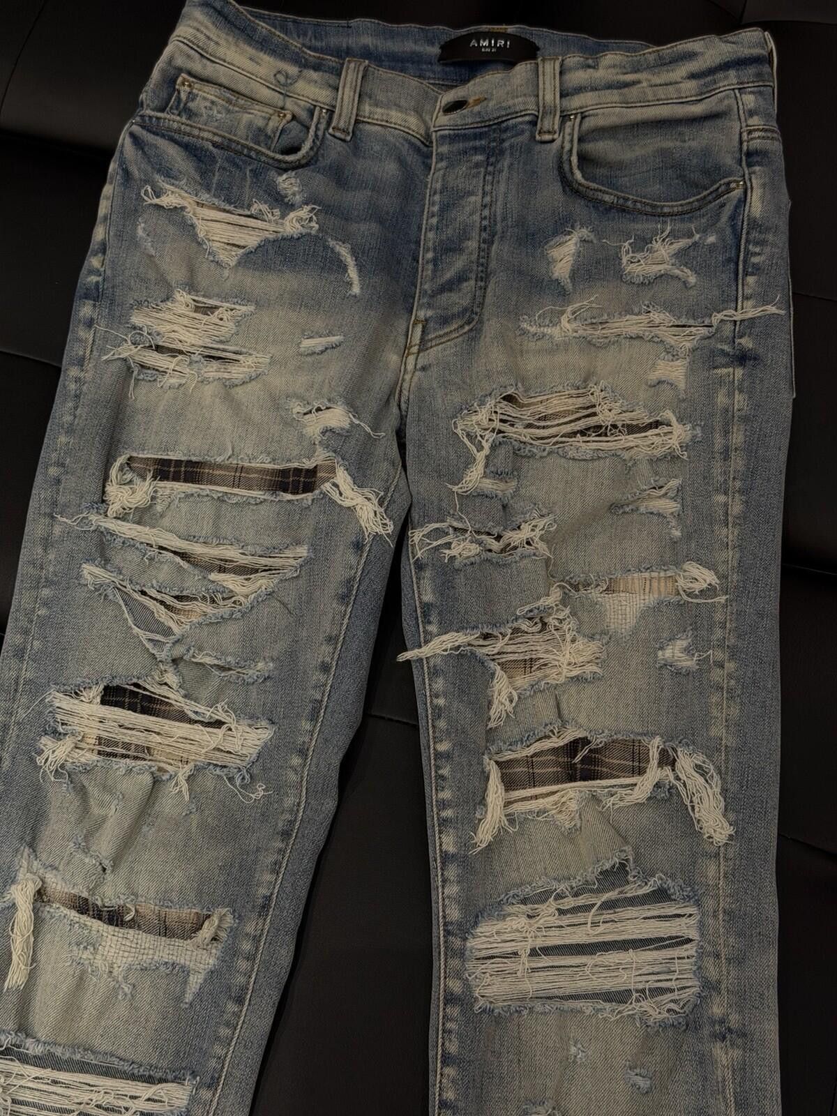 Amiri Size 31 - Amiri Blue Thrasher Jeans 100% Authentic Size US 31 - 4 Thumbnail