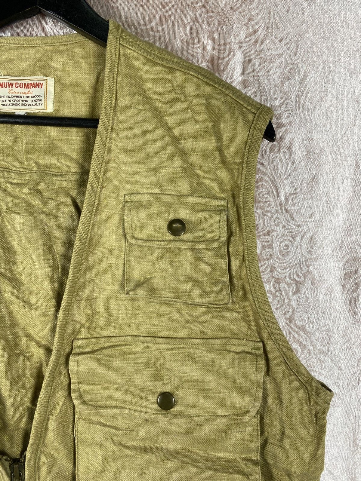 Japanese Brand Vintage MUW Company Khaki Vest Multi Pocket Fishing Outdoor Size US L / EU 52-54 / 3 - 8 Thumbnail