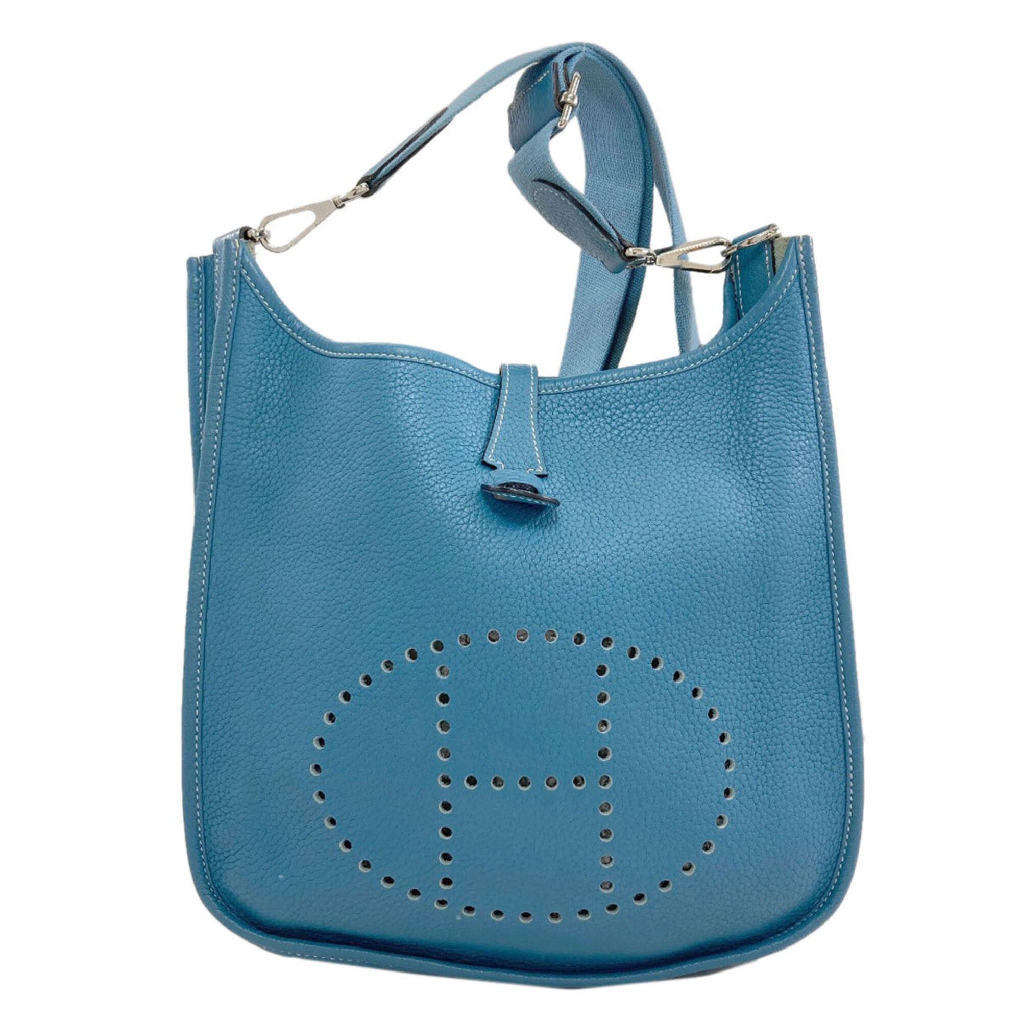 Hermes Hermes Evelyne 3 PM Blue Jean Shoulder Bag with Silver Hardware, Taurillon Leather, Women's Size ONE SIZE - 1 Thumbnail