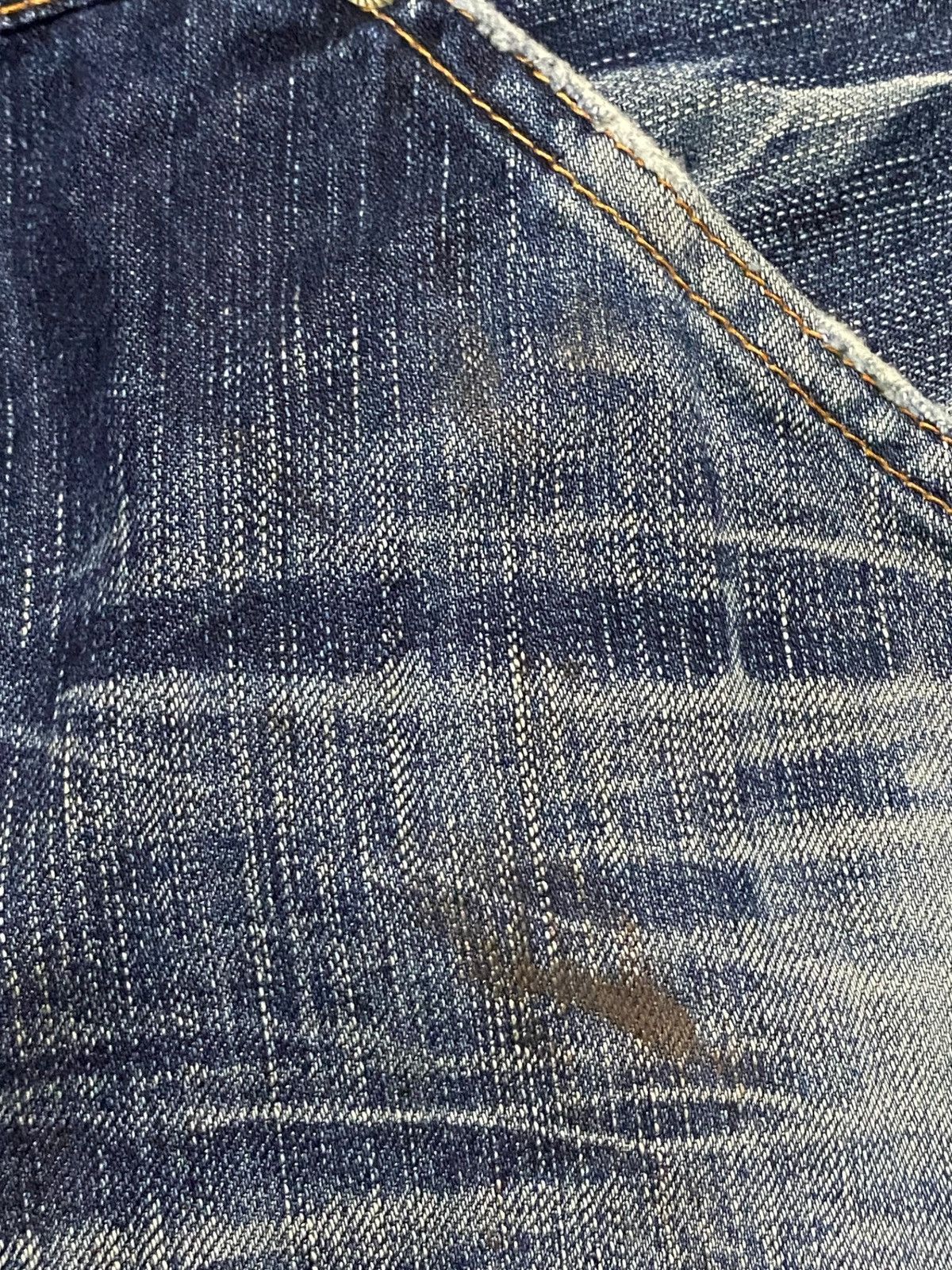 Japanese Brand Vintage Edwin Blue Trip Faded Wash Distressed Baggy Jeans Size US 34 / EU 50 - 11 Thumbnail