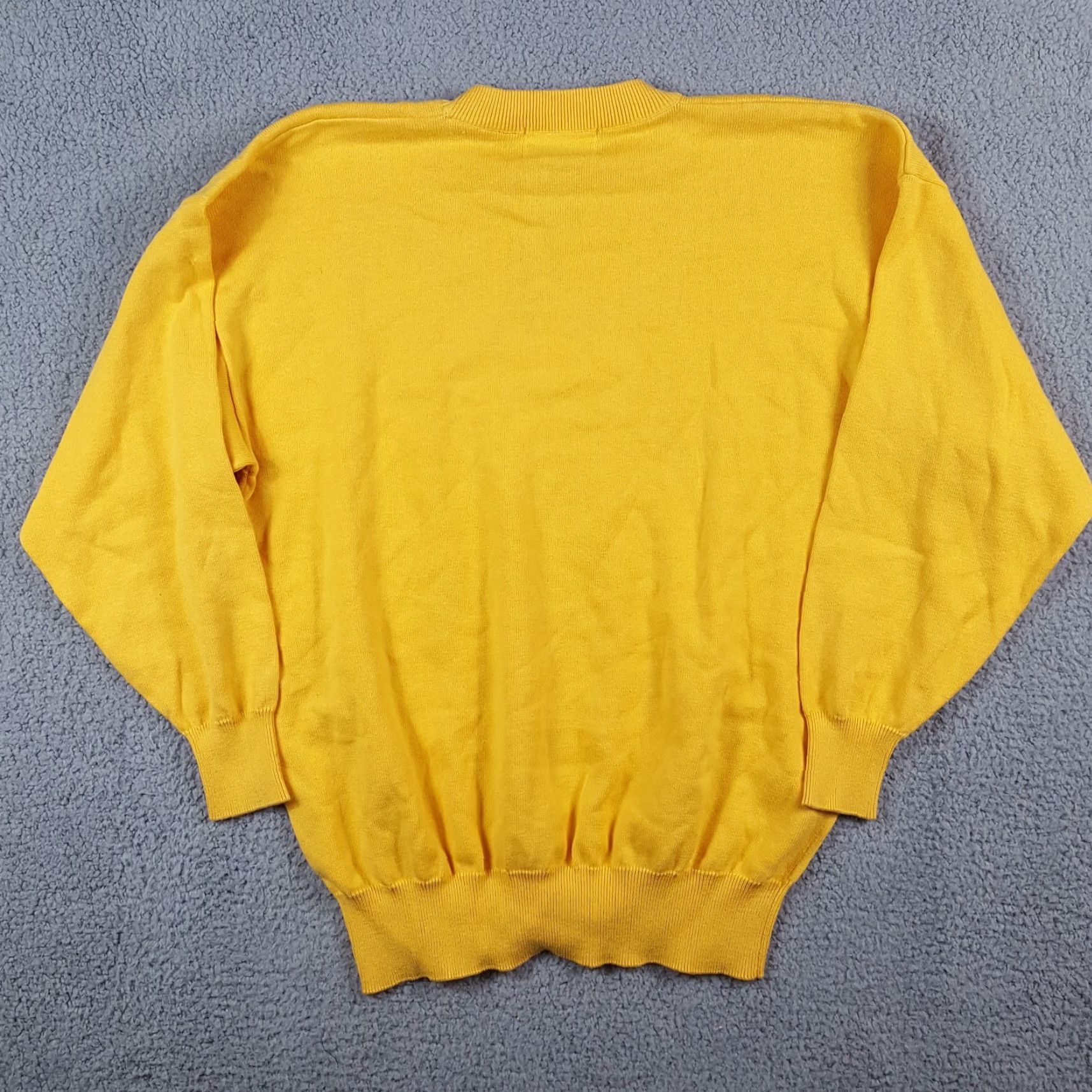 Vintage Vintage Mark Scot Women's Sweater Pullover Long Sleeve Crew Neck Knit Cotton Casual Retro 90s 00s Art Golf Preppy XL Yellow Size XL / US 12-14 / IT 48-50 - 5 Thumbnail