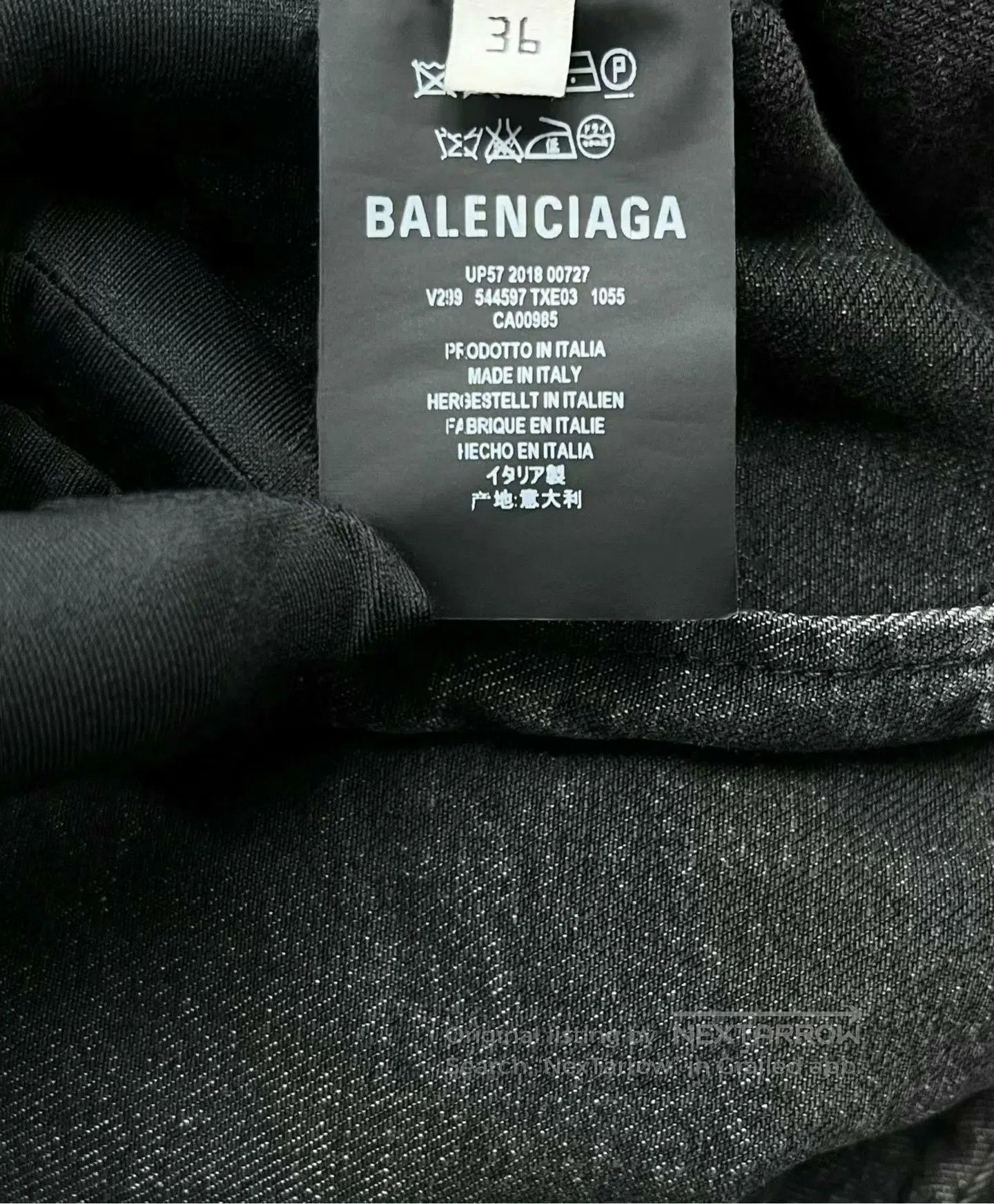 Balenciaga balenciaga black distressed denim jacket unisex. Size US M / EU 48-50 / 2 - 4 Thumbnail
