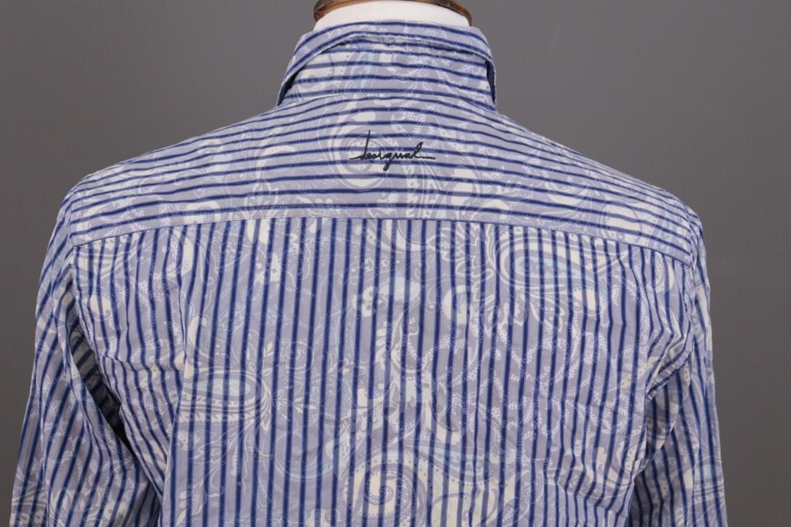 Desigual Desigual Regular Blue Striped Jasquard Shirt Size L Size US L / EU 52-54 / 3 - 10 Thumbnail
