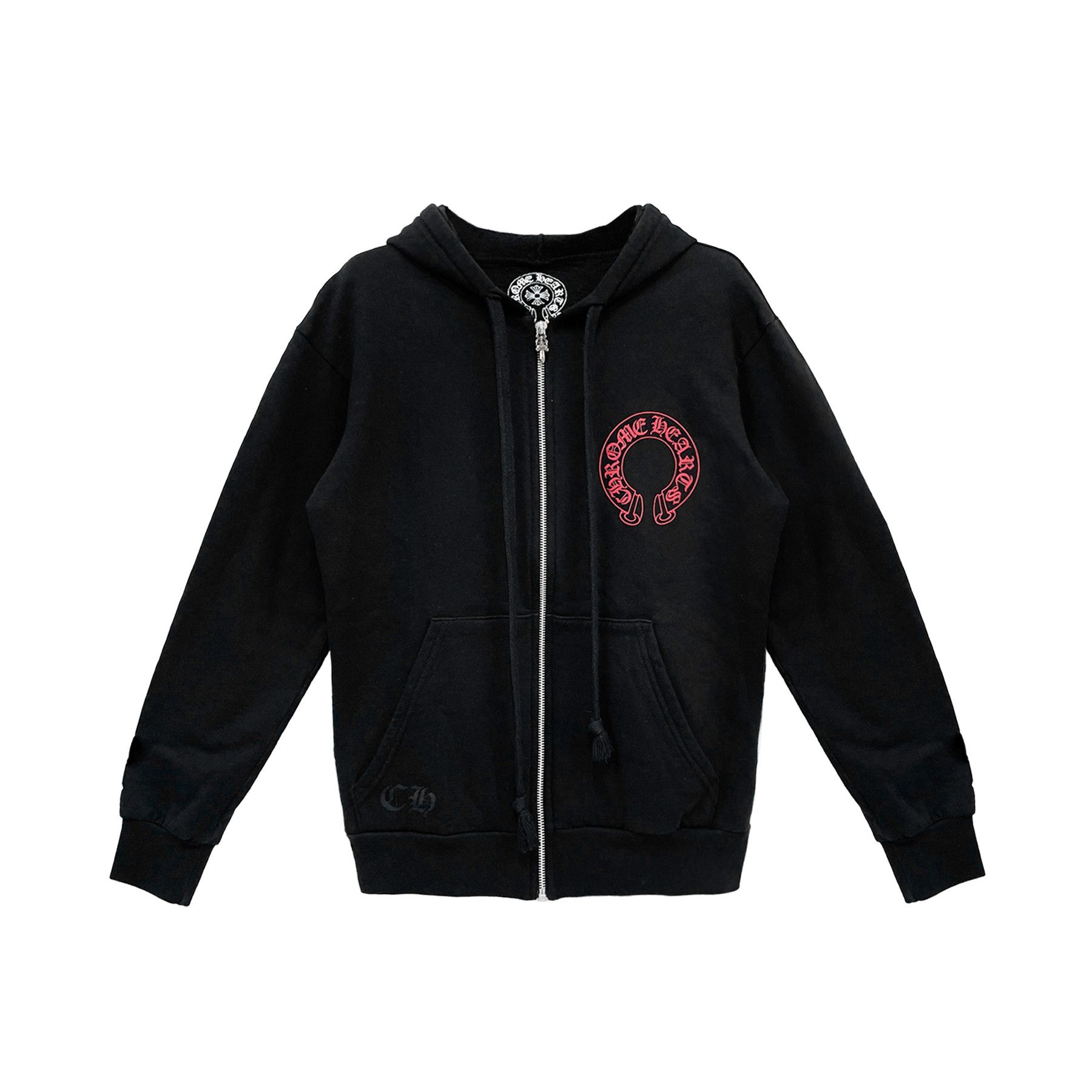 Chrome Hearts Chrome Hearts Red Horseshoe Logo Zip Up Hoodie Size M / US 6-8 / IT 42-44 - 2 Thumbnail