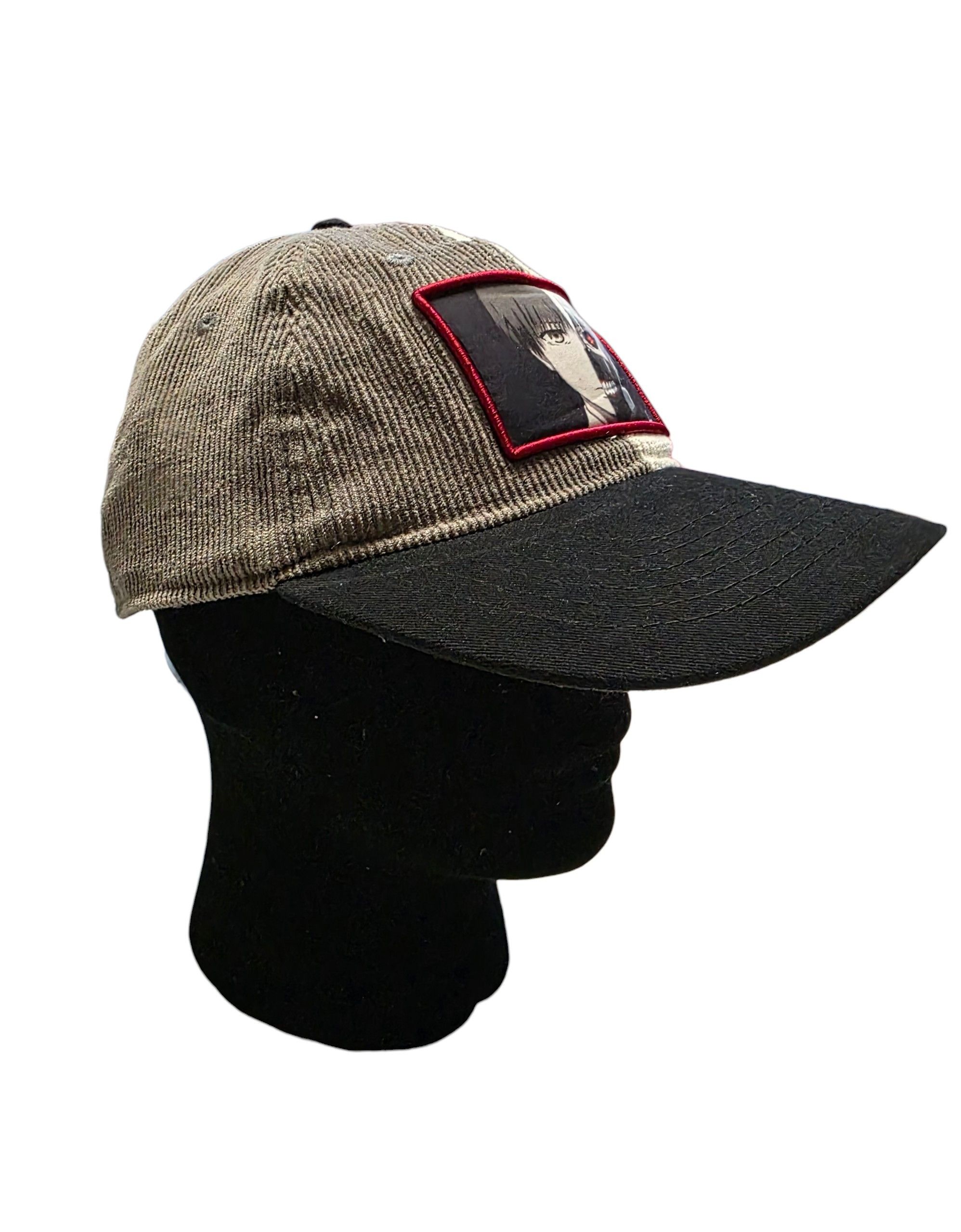 Anime HotTopic Tokyo Ghoul Ken Kaneki Split Face Cordroy dad Cap Size ONE SIZE - 6 Thumbnail