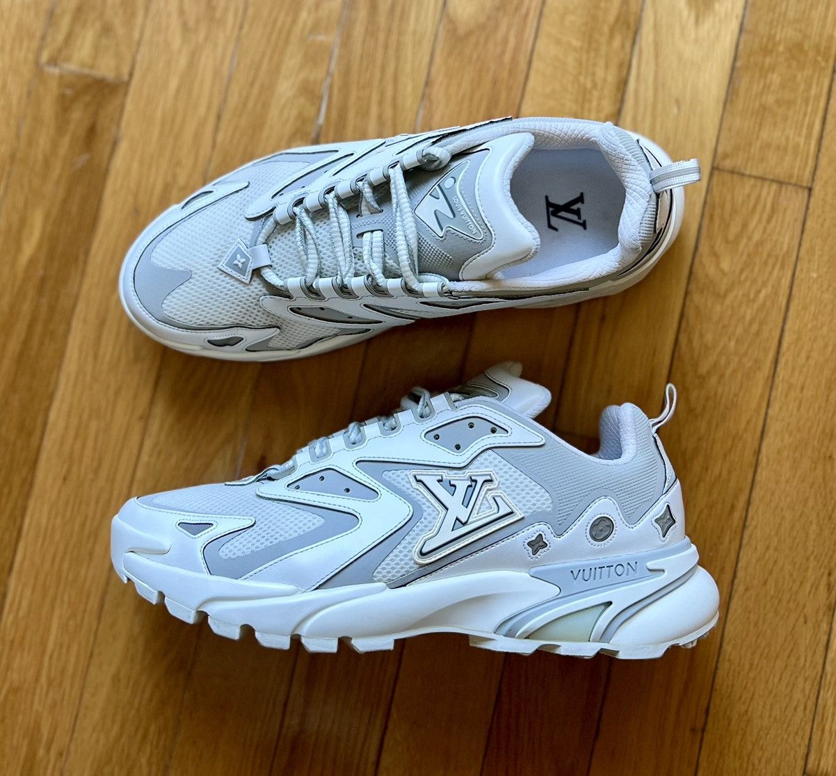 Pre-owned Louis Vuitton X Virgil Abloh Louis Vuitton Lv Tactic Runner White Trainer Sneakers Size 9