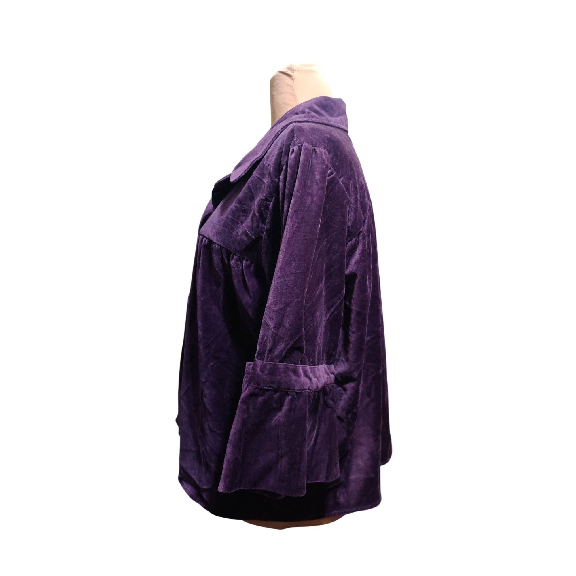 Route 66 Route 66 2X Purple Velour Button Front Plus Size Swing Jacke Size XXL / US 16-18 / IT 52-54 - 5 Thumbnail