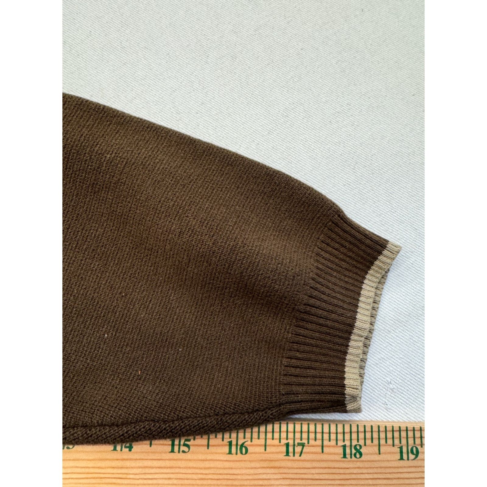 Pendleton VINTAGE Pendleton Mens XL 1/4 Zip Long Sleeve Cotton Sweater Brown 2522 Size US XL / EU 56 / 4 - 8 Thumbnail