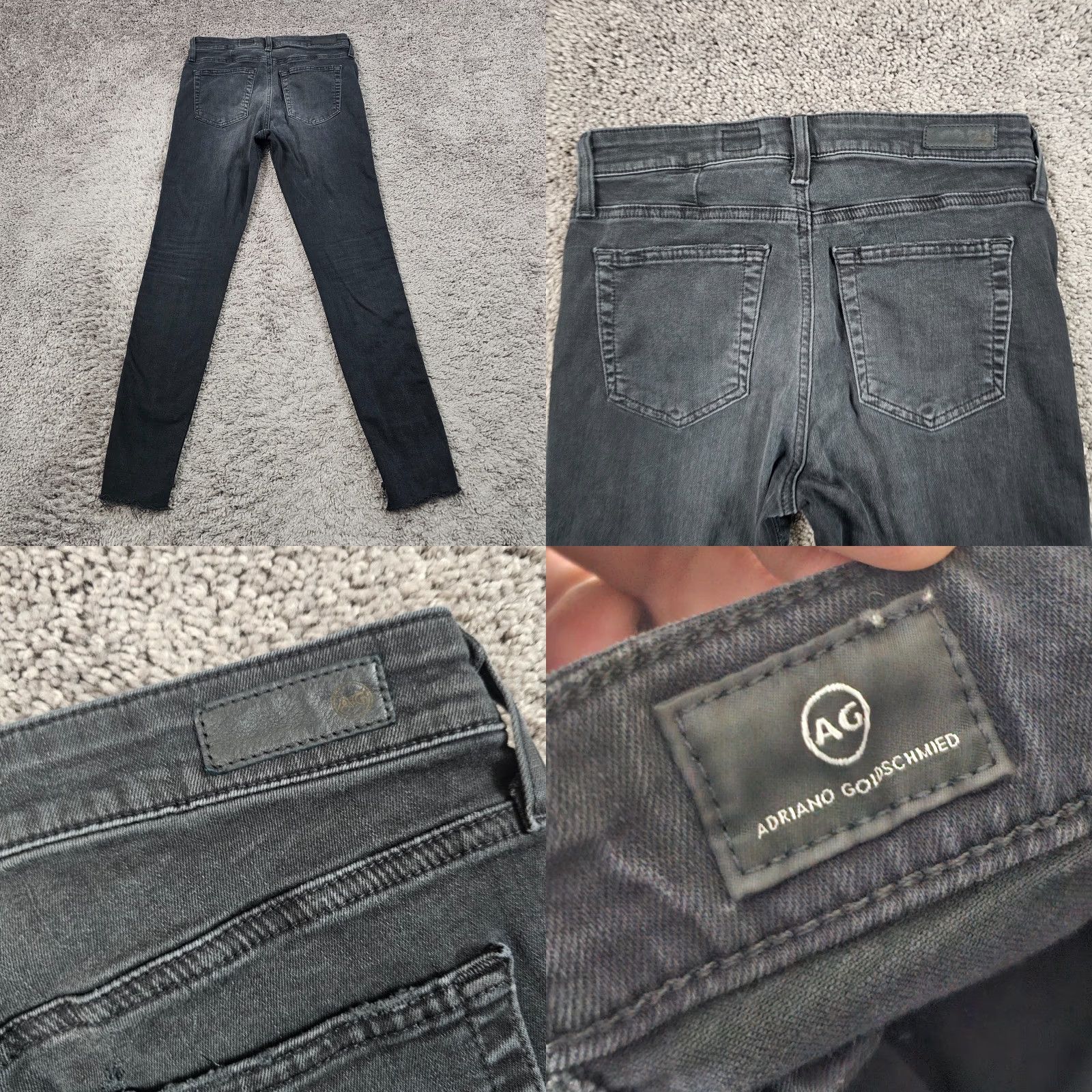 Vintage AG Adriano Goldschmied Black Skinny High Rise Ankle Jeans Womens 28 26x29 Size 28" / US 6 / IT 42 - 8 Thumbnail