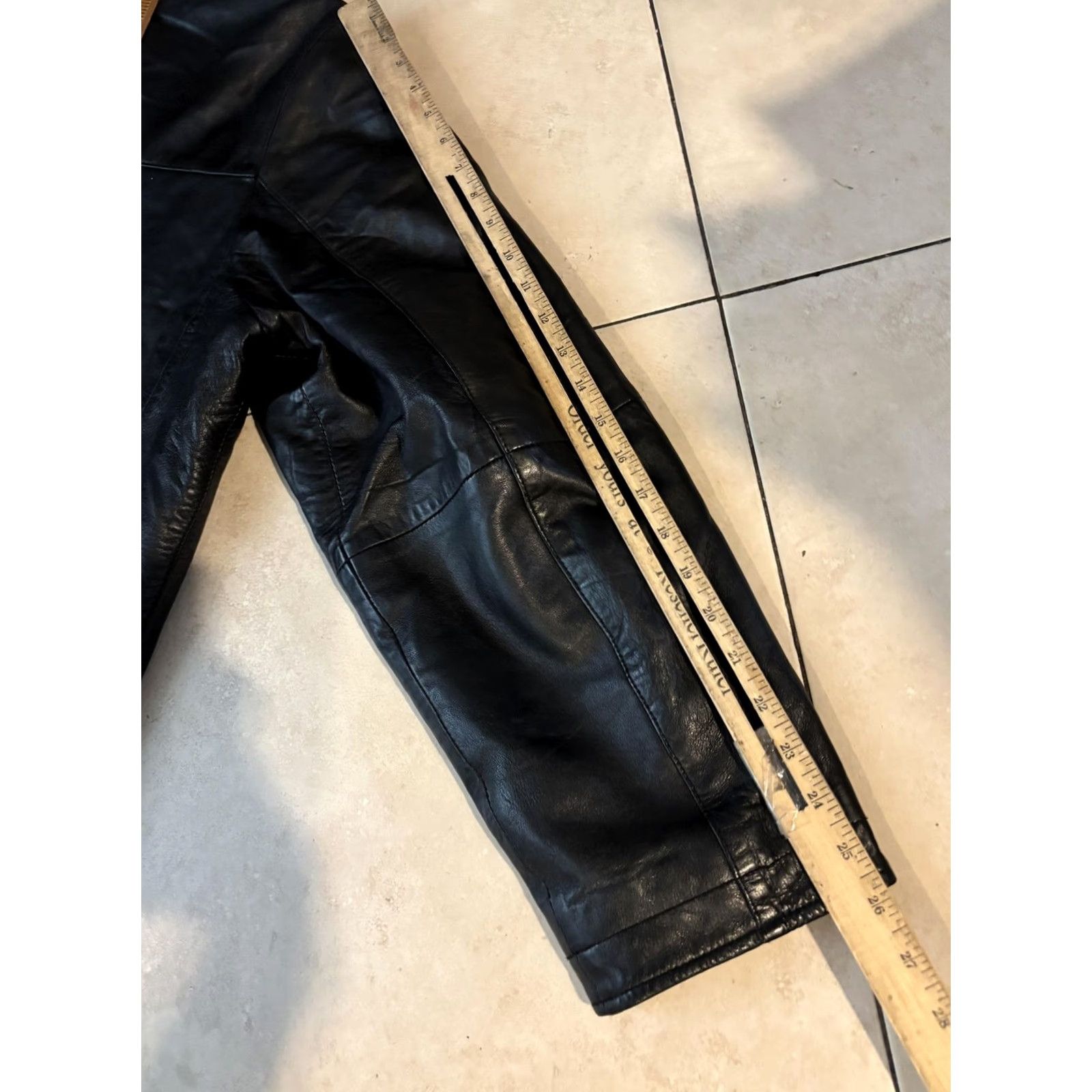 Perry Ellis Perry Ellis Portfolio Mens Leather Bomber Jacket 2XL Black Zip Lined Collared Full Zip Pockets Holiday Casual Fall Winter Size US XXL / EU 58 / 5 - 8 Thumbnail