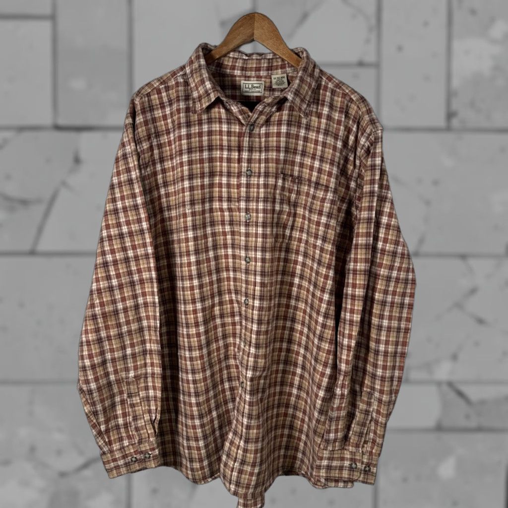 Vintage VINTAGE LL Bean Red Plaid Button Up Shirt Mens 2XLT Big & Tall Long Sleeve Size US XXL / EU 58 / 5 - 1 Thumbnail