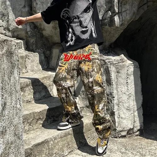 Japanese Brand Embroidery Camouflage Baggy Cargos Men Women Size US 32 / EU 48 - 3 Thumbnail