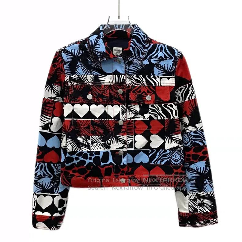 Hermes Hermes Color-Blocked Heart Print Cotton Collar Single-Brea Size XS / US 0-2 / IT 36-38 - 1 Thumbnail