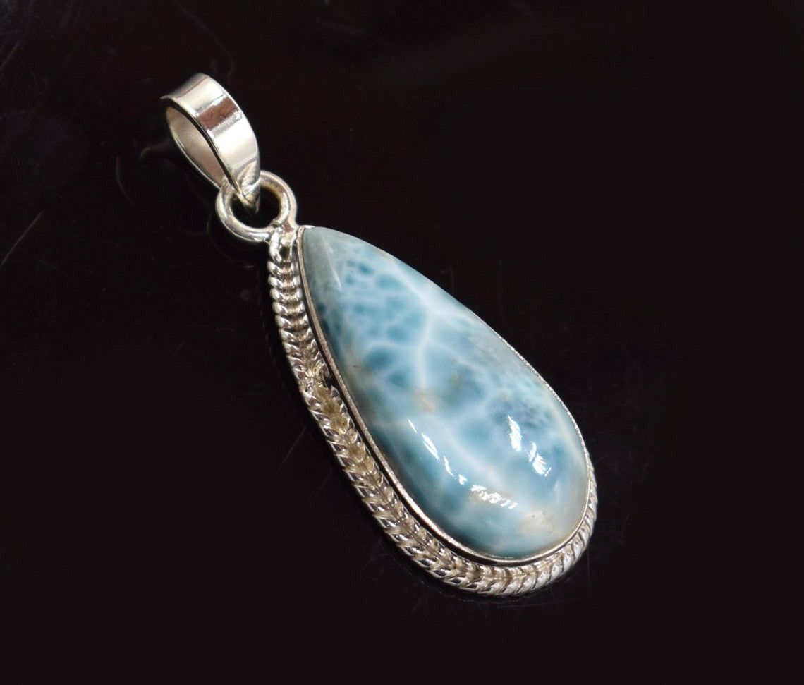 Handmade Natural Blue Larimar Gemstone Pendant, 925 Size ONE SIZE - 2 Thumbnail