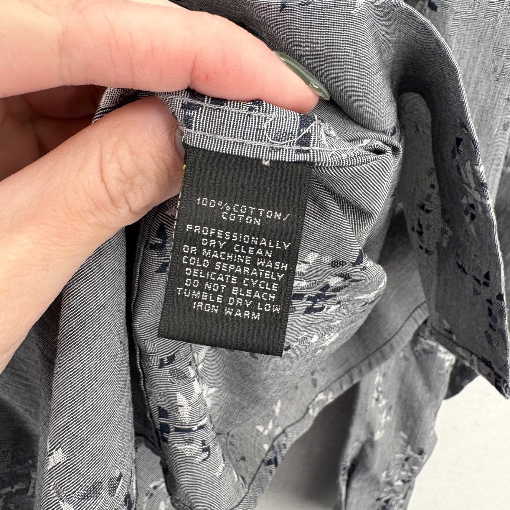 Vintage Jhane Barnes Shirt Mens Large Gray Classic Fit Abstract Pattern 100% Cotton Dress Shirt Geometric Size US L / EU 52-54 / 3 - 7 Thumbnail