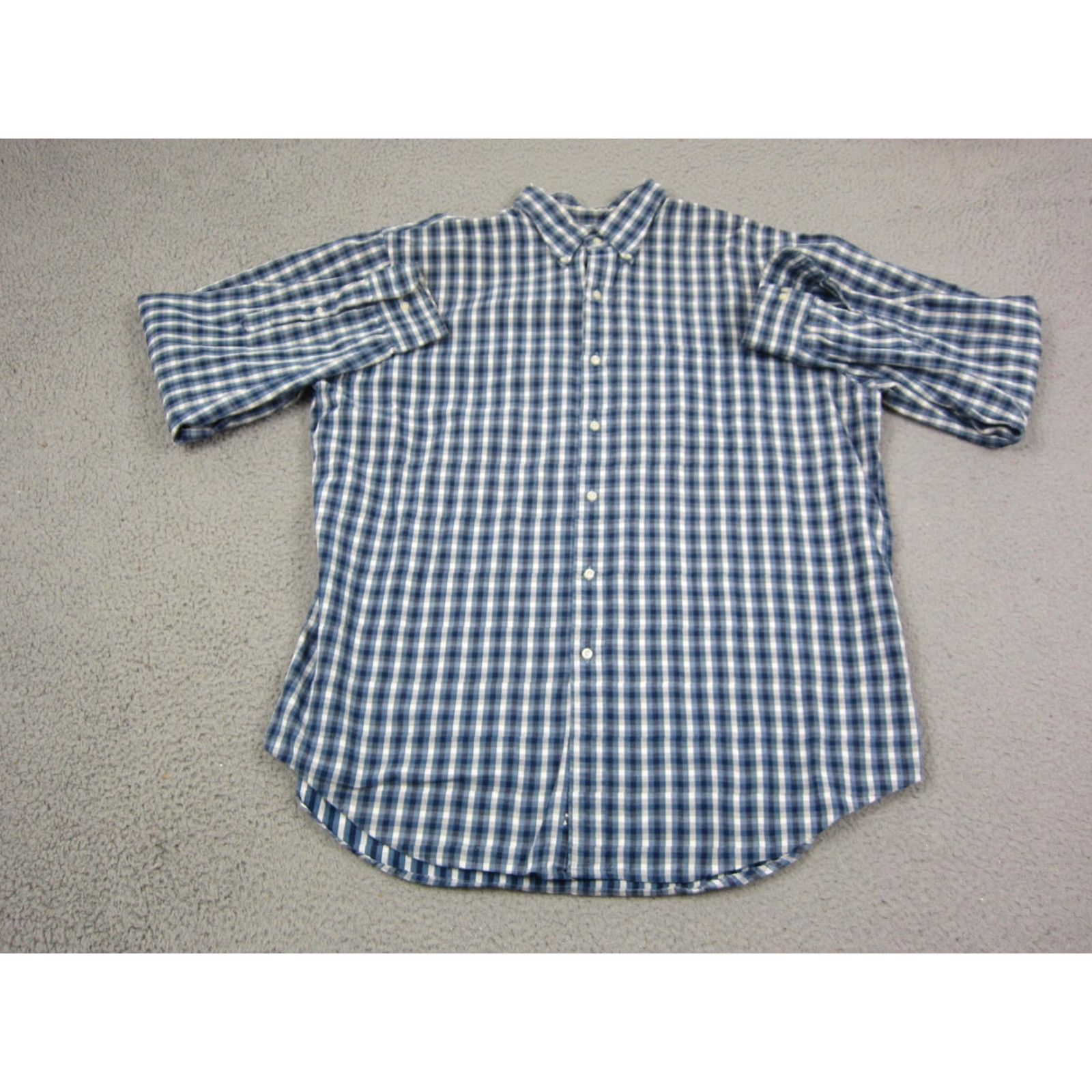 Lands' End VINTAGE Lands' End Shirt Men XL Blue Check Button-Up 90s City Classic 90s Mens Long Sleeve Button-Down Collared Size US XL / EU 56 / 4 - 2 Thumbnail