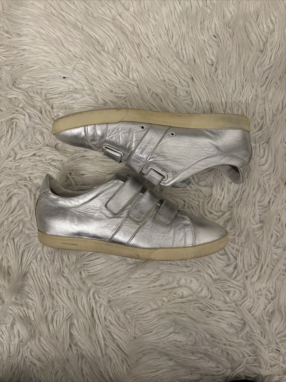 Dior Dior Homme AW07 "Navigate" Silver Metallic Velcro Sneakers Size US 8.5 / EU 41-42 - 1 Thumbnail