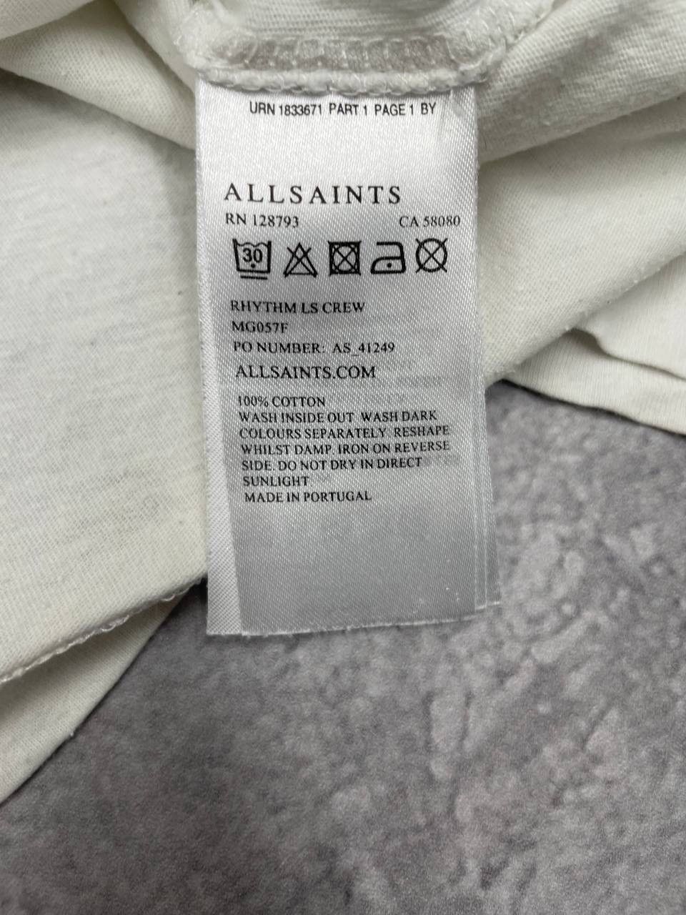 Allsaints AllSaints Men Cotton Long Sleeve T Shirt Top White Size M Size US M / EU 48-50 / 2 - 5 Thumbnail
