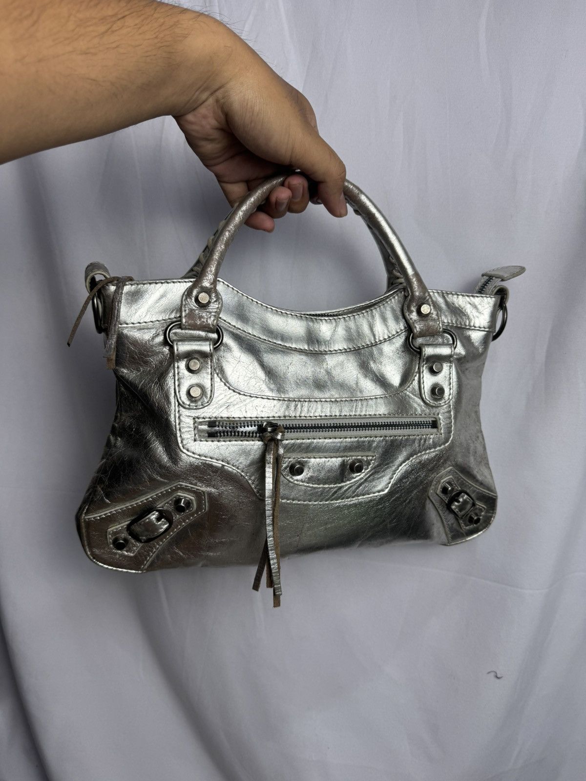 Vintage Leather Silver Bags City Size ONE SIZE - 1 Thumbnail
