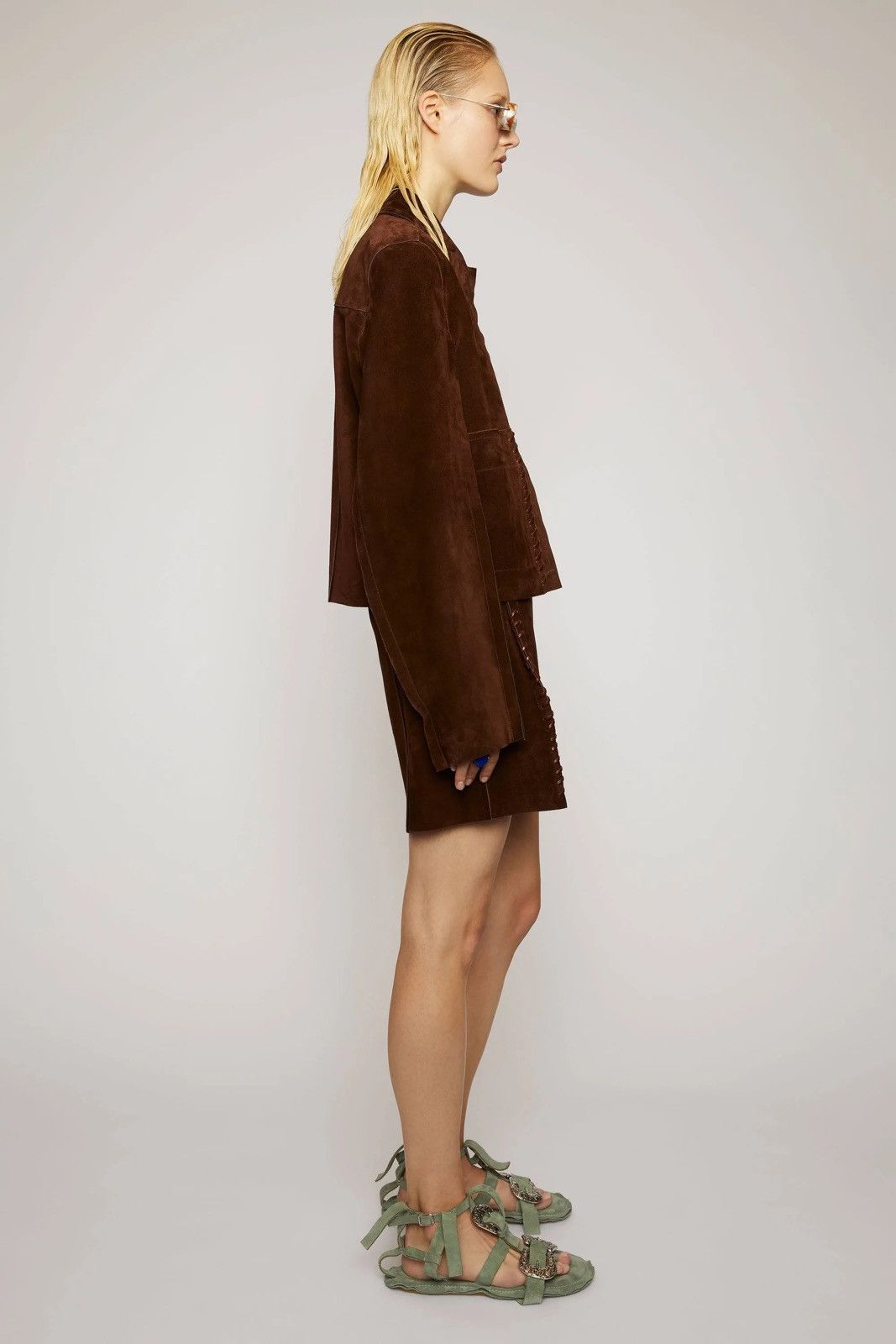 Acne Studios Acne Studios Suede Skirt - Chocolate Size 24" / US 00 / IT 34 - 6 Thumbnail