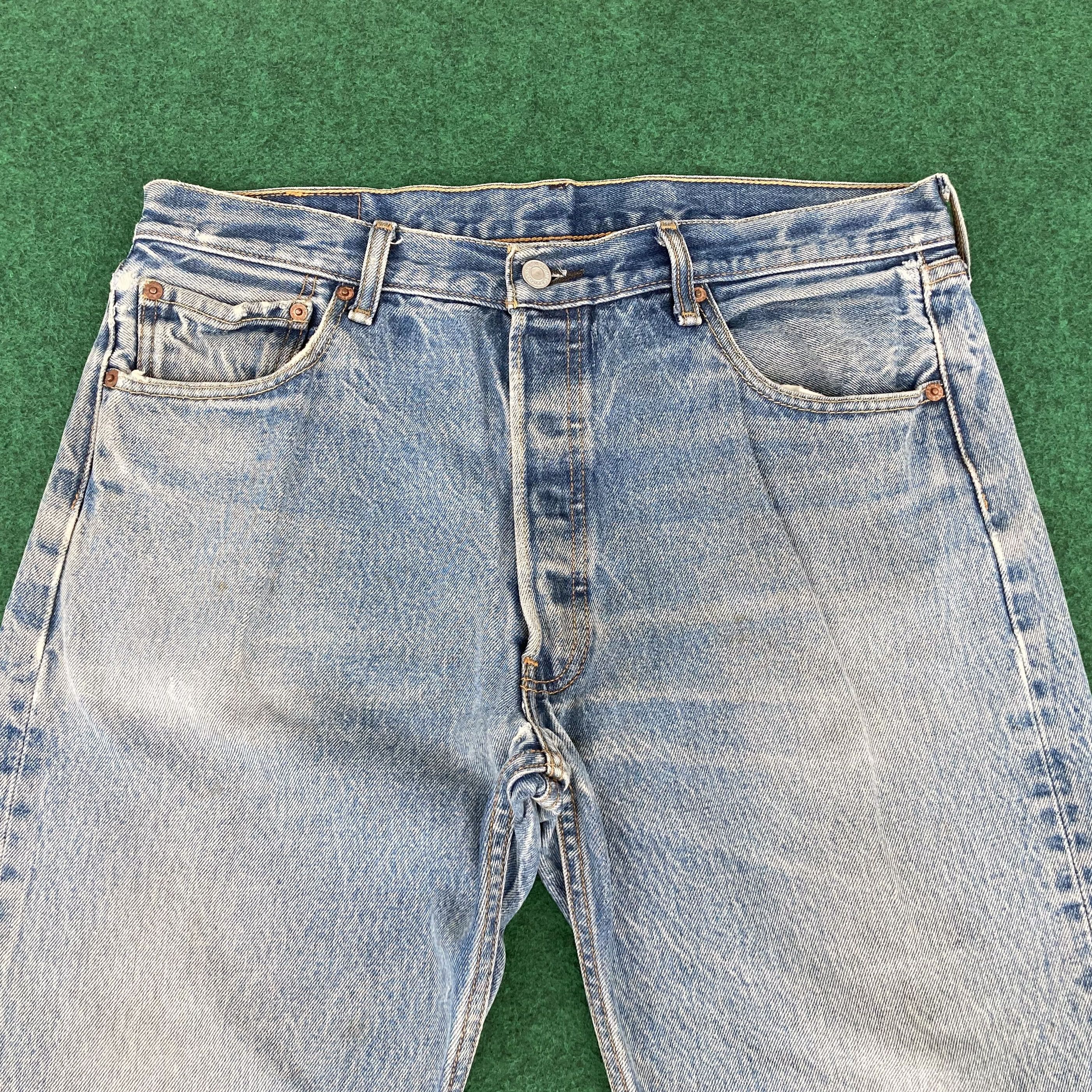 Levi's × Vintage Vtg Levis 501 Distressed Ripped Sz 34 Denim Jeans Size US 34 / EU 50 - 3 Thumbnail