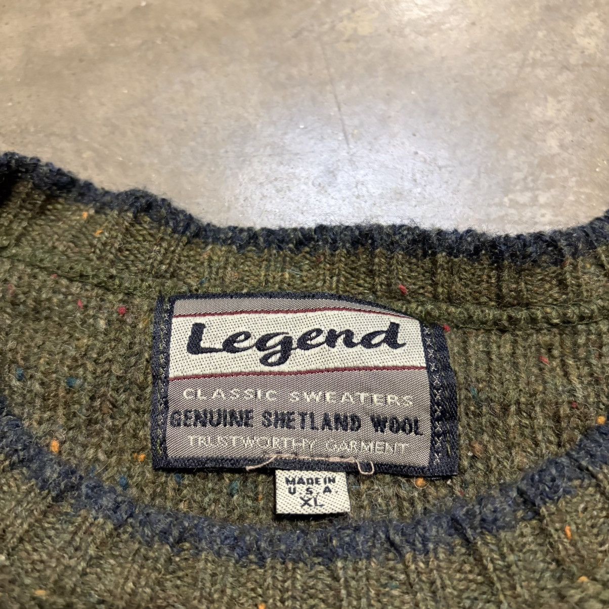 Vintage Vintage Legend Shetland Wool Sweater Striped Nordic 90s USA Size US XL / EU 56 / 4 - 8 Thumbnail