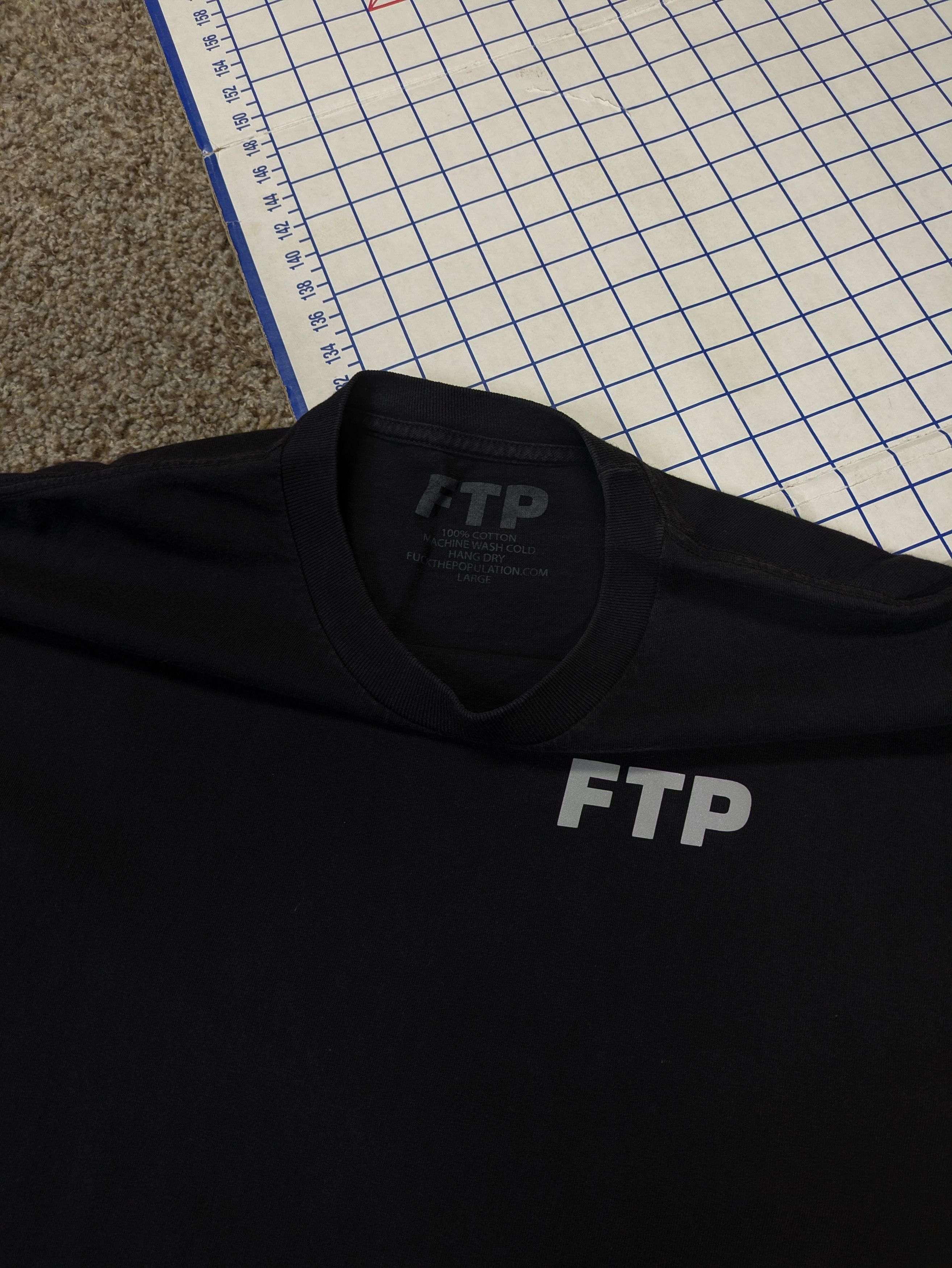 Fuck The Population FTP 3M reflective og logo tee 2015 2016 rare black Large Size US L / EU 52-54 / 3 - 6 Thumbnail