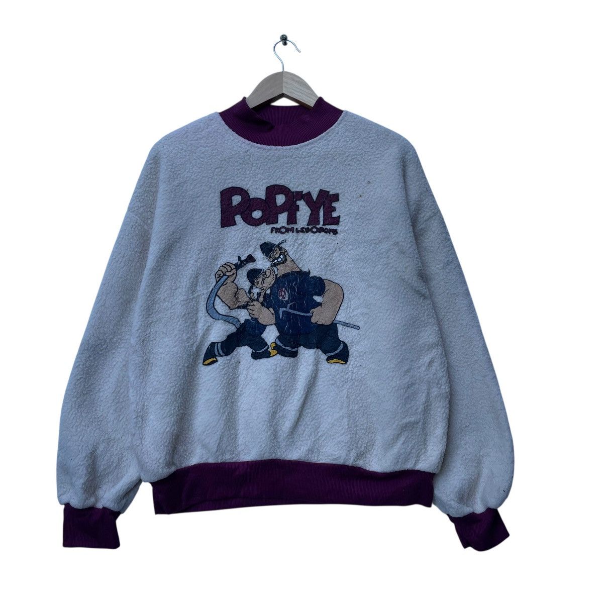 Japanese Brand Vintage Popeye Fleece Pullover Shirt Jacket Size US M / EU 48-50 / 2 - 1 Thumbnail