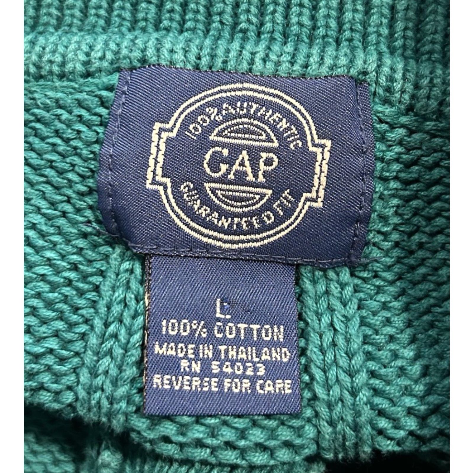 Gap VINTAGE GAP Embroidered Distressed Collared Collegiate Sweater Size Large Men Sweater Teal 1980s Classic Preppy Pullover Size US L / EU 52-54 / 3 - 6 Thumbnail