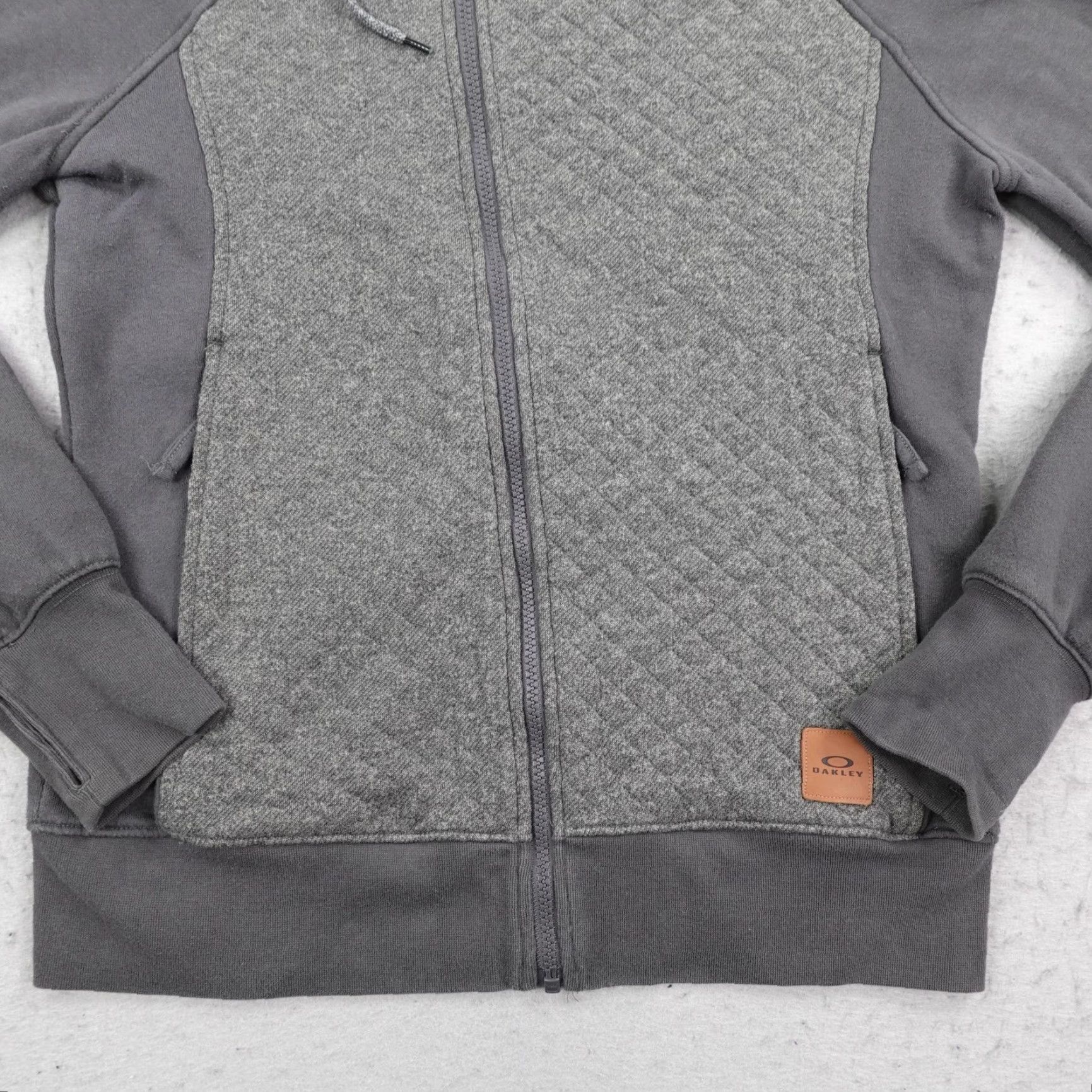Oakley Oakley Hoodie Womens Small Gray Sundown Quilted Asymmetrical Sweatshirt Jacket Size S / US 4 / IT 40 - 3 Thumbnail