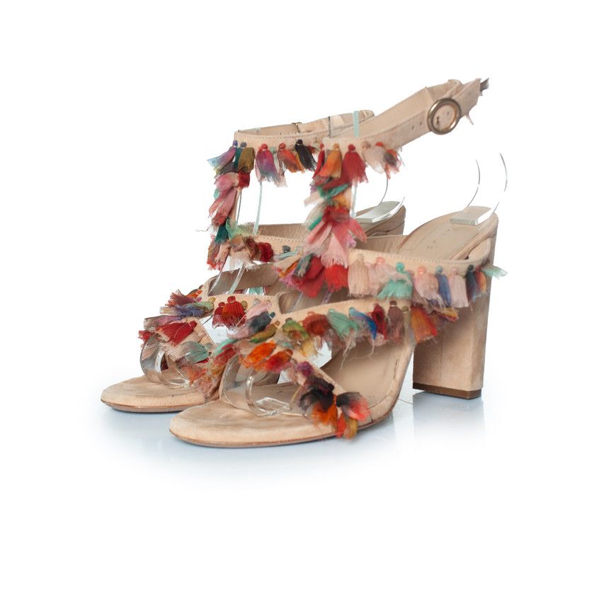 Chloe Chloe, Silk tassel Liz block heel sandals Size US 8.5 / IT 38.5 - 1 Thumbnail