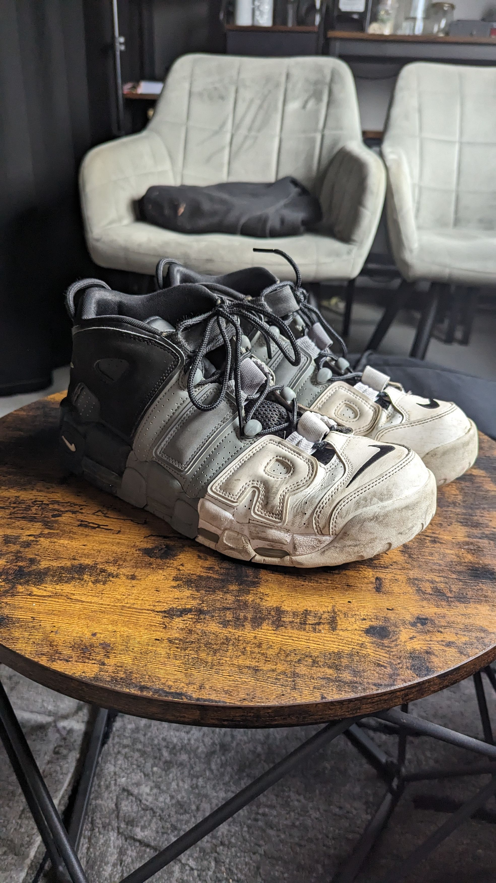 image of Nike Air More Uptempo Shoes in Tricolor, Men's (Size 11.5)