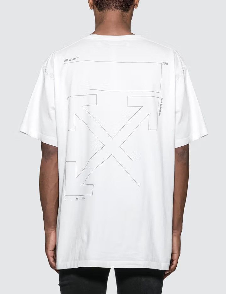 Off-White White Unfinished Reflective Arrows Oversized T-Shirt Size US M / EU 48-50 / 2 - 2 Thumbnail