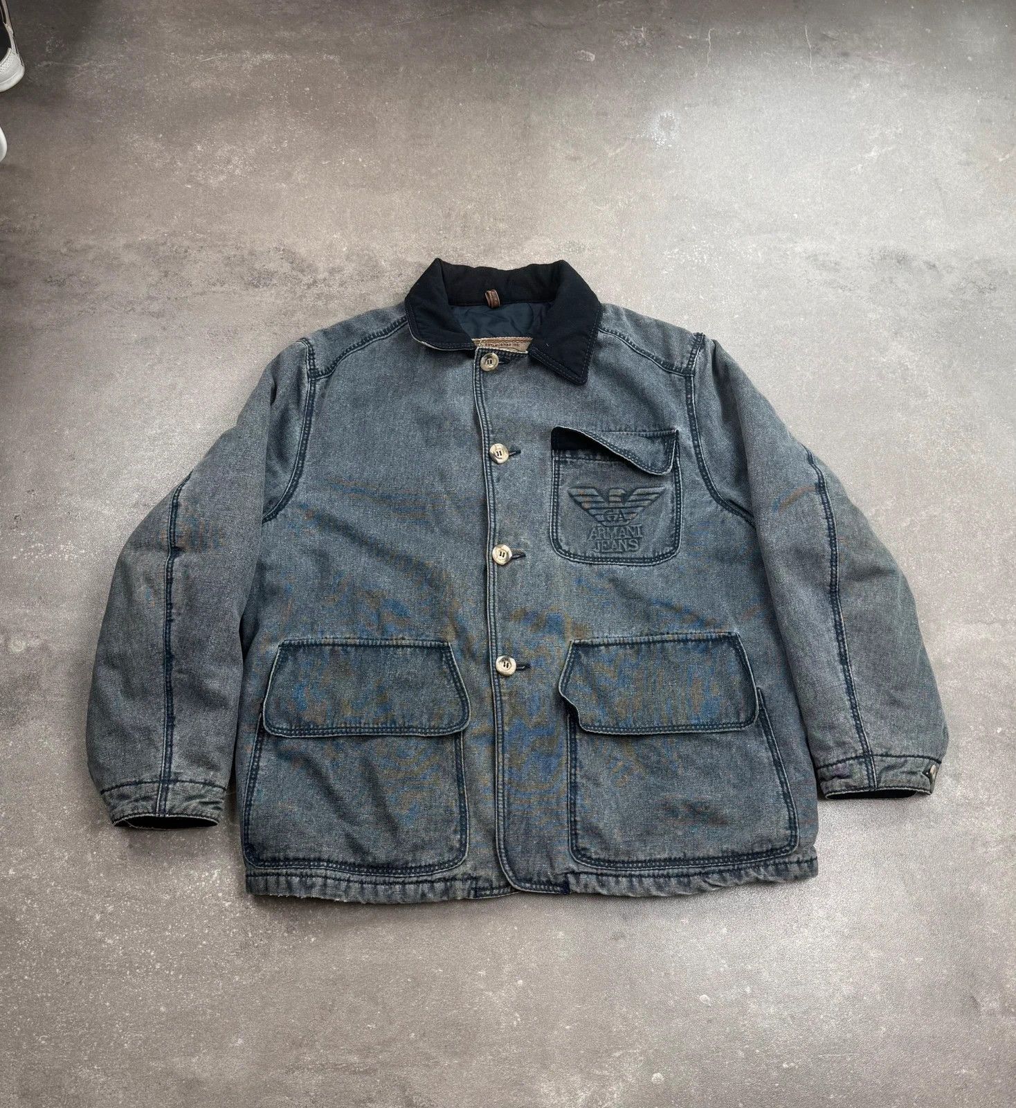 Armani Armani denim jacket vintage 1980s work wear made in Italy Size US L / EU 52-54 / 3 - 1 Thumbnail