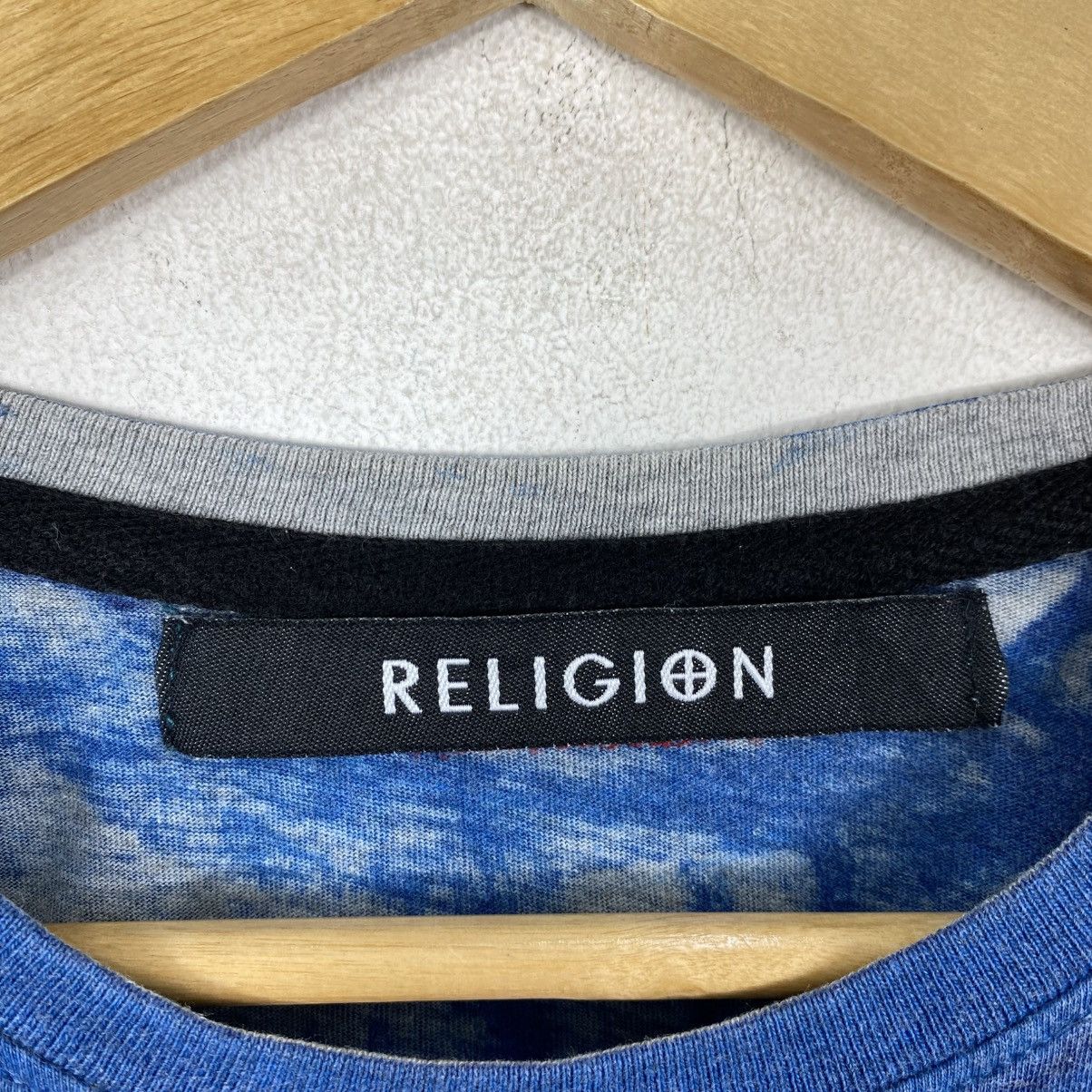 Japanese Brand Religion NYC Overdyed Graphic Tee Blue Vintage Style Cotton Size US S / EU 44-46 / 1 - 6 Thumbnail
