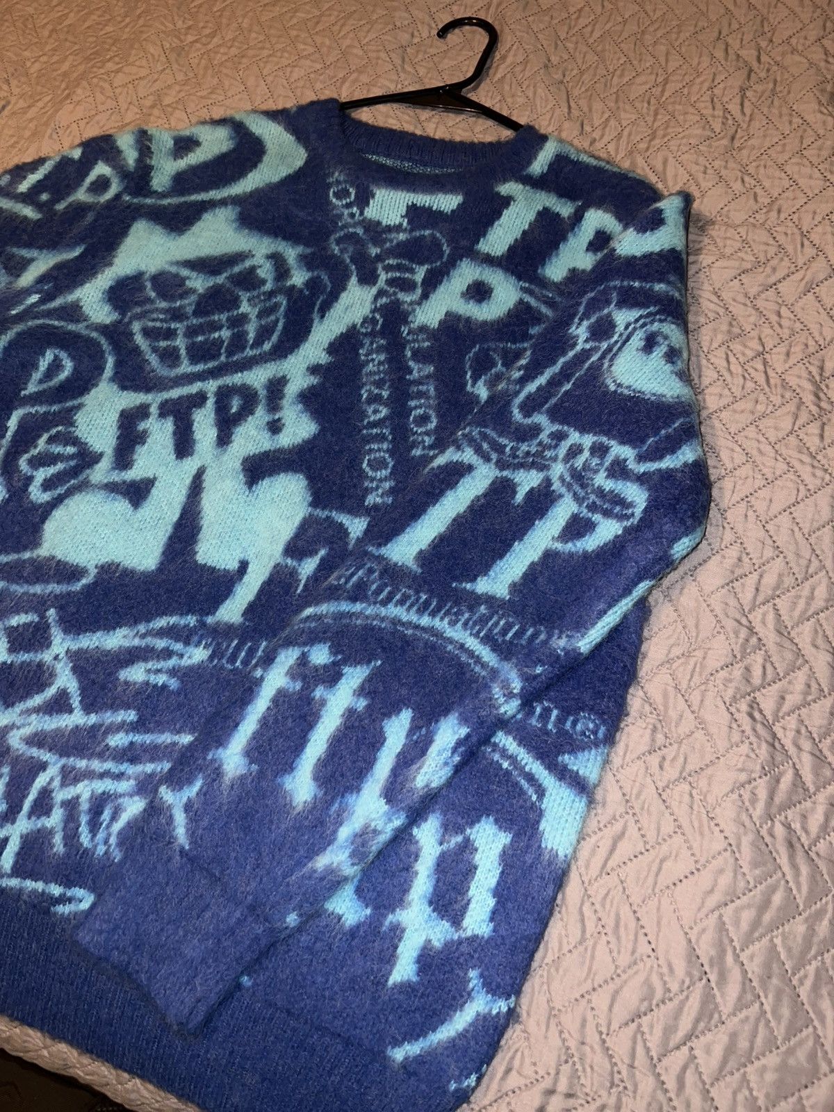 Fuck The Population FTP Archive Mohair Sweater - Blue Size US M / EU 48-50 / 2 - 6 Thumbnail