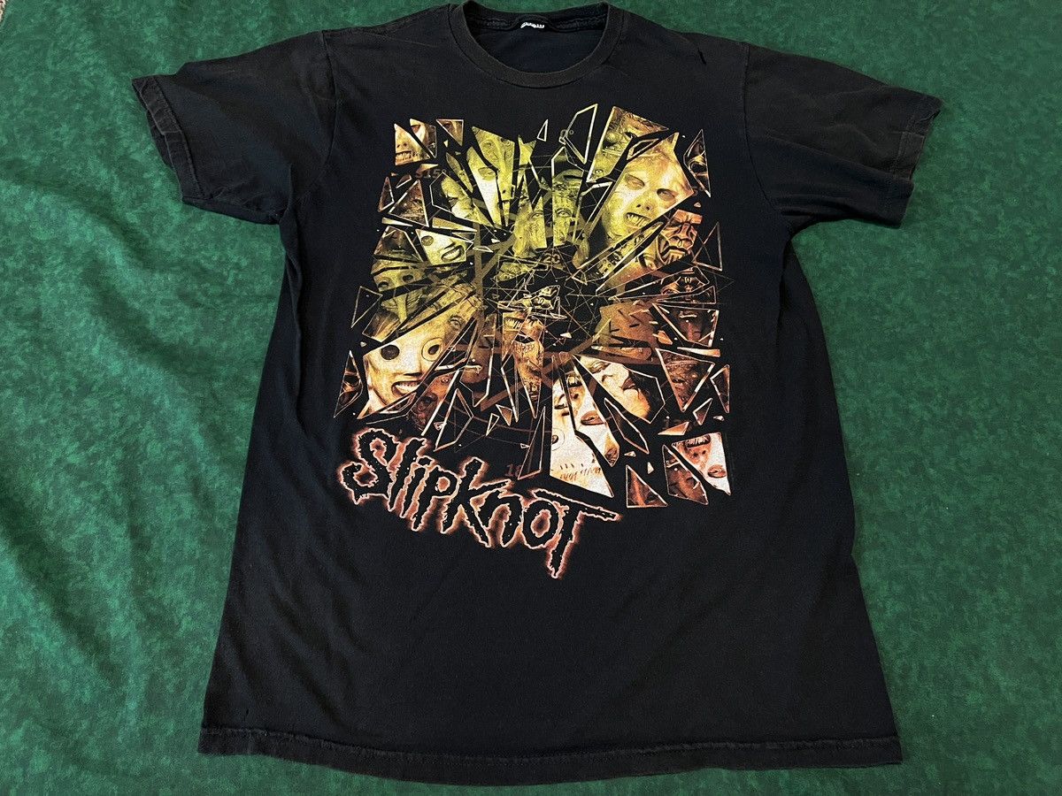 Band Tees × Slipknot × Vintage Official Slipknot - Shattered Broken Glass Black Shirt Rock Size US L / EU 52-54 / 3 - 1 Thumbnail