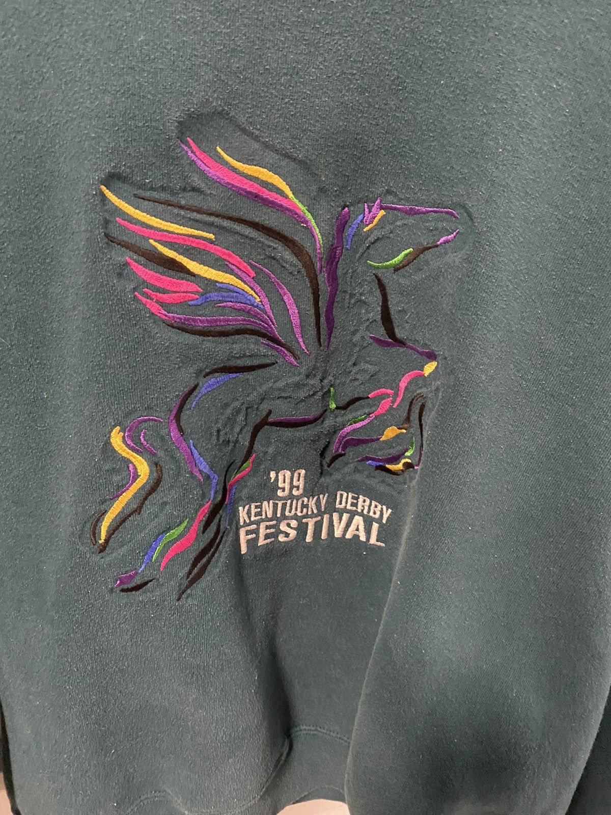 Vintage 1999 Embroidered Kentucky Derby Sweatshirt Size US XL / EU 56 / 4 - 2 Thumbnail