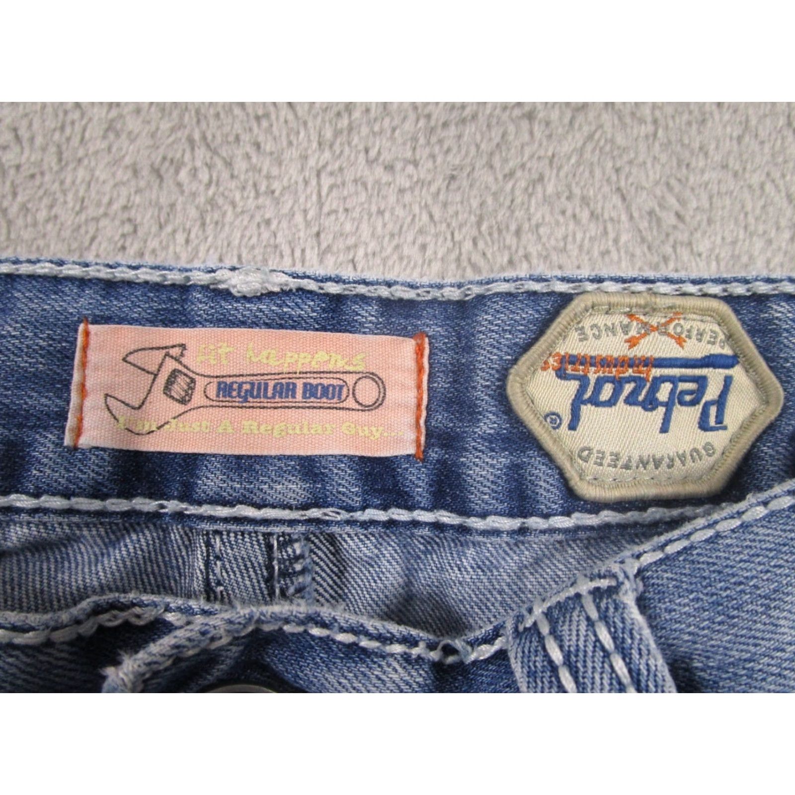 VINTAGE Petrol Jeans Mens Bootcut Denim Jeans 33x36 Blue Light