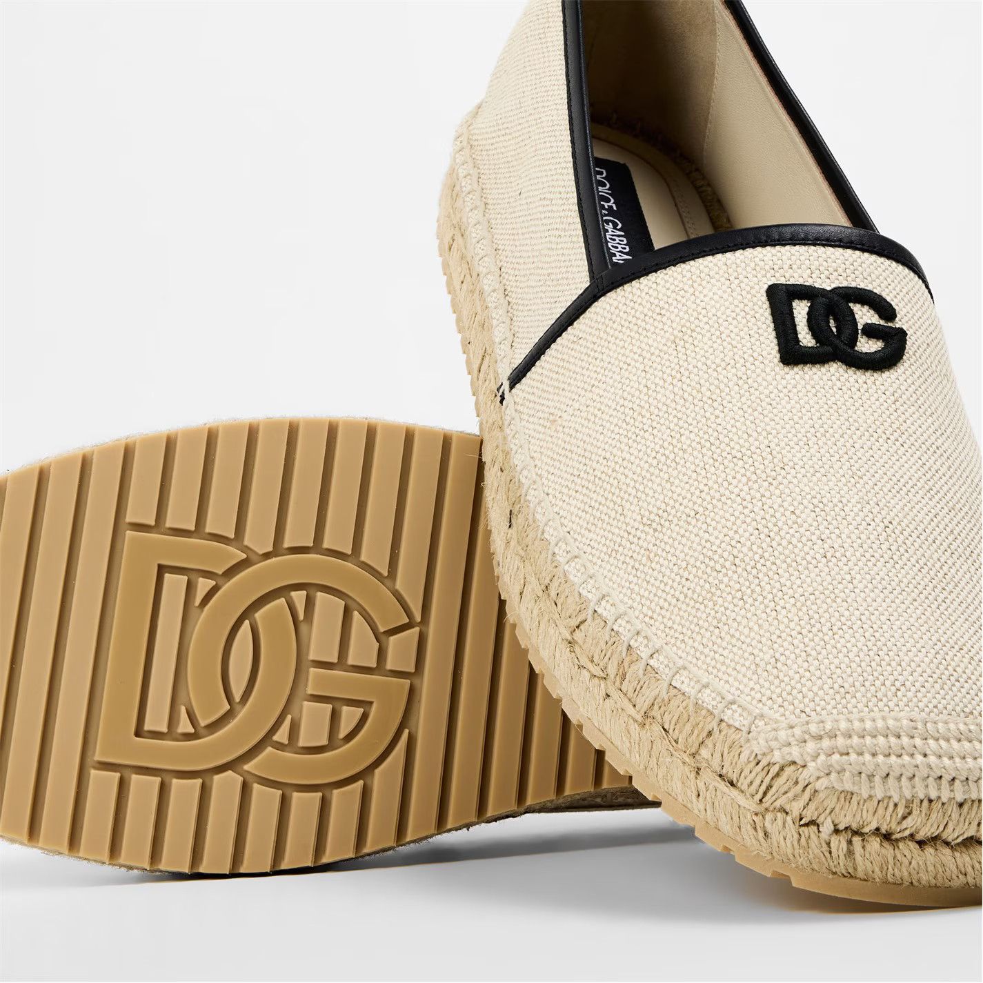 Dolce & Gabbana o1g2r1mq0426 Canvas Slip-On Rope Detail Espadrilles in Ivory Size US 9 / EU 42 - 3 Thumbnail