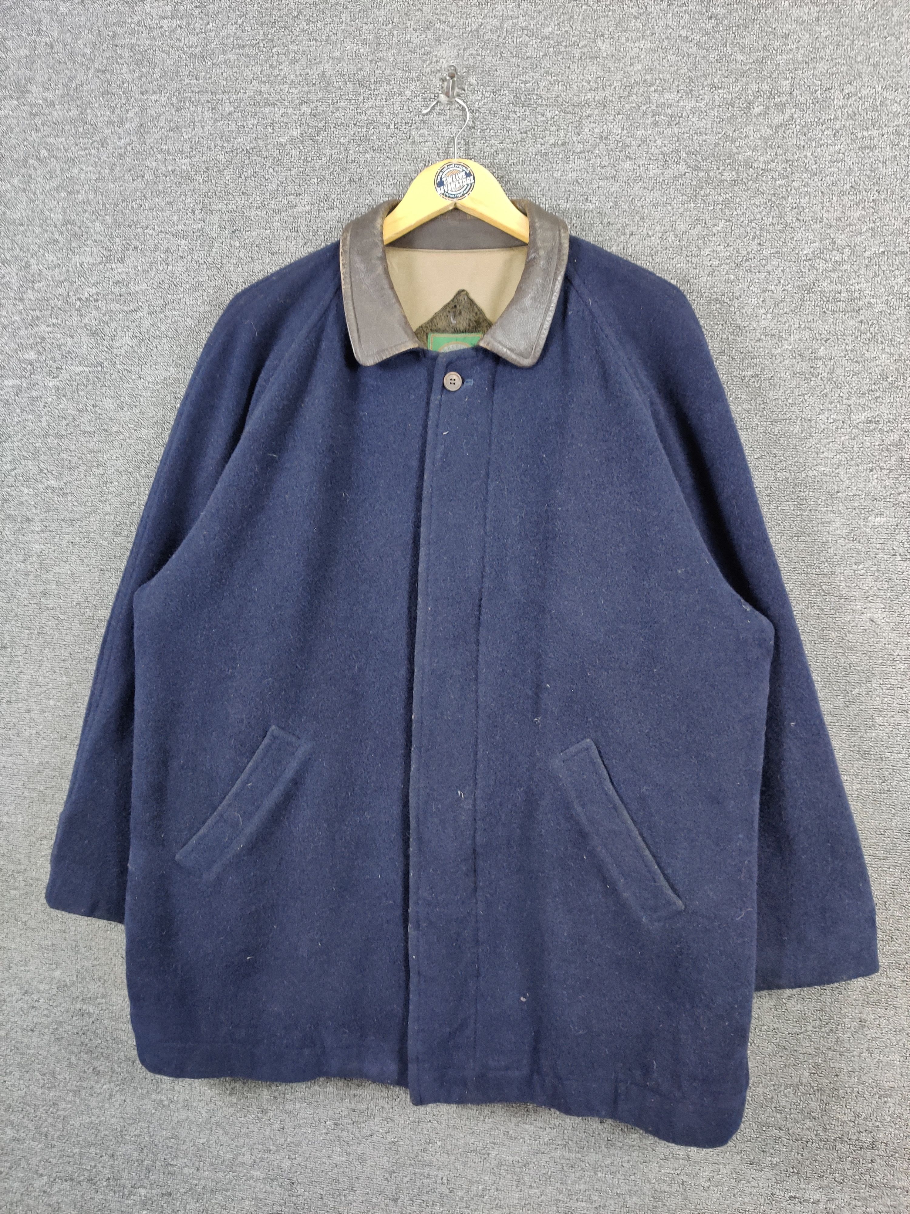 Vintage Vintage British Classic Wool Leather Coat Jacket Size US M / EU 48-50 / 2 - 2 Thumbnail