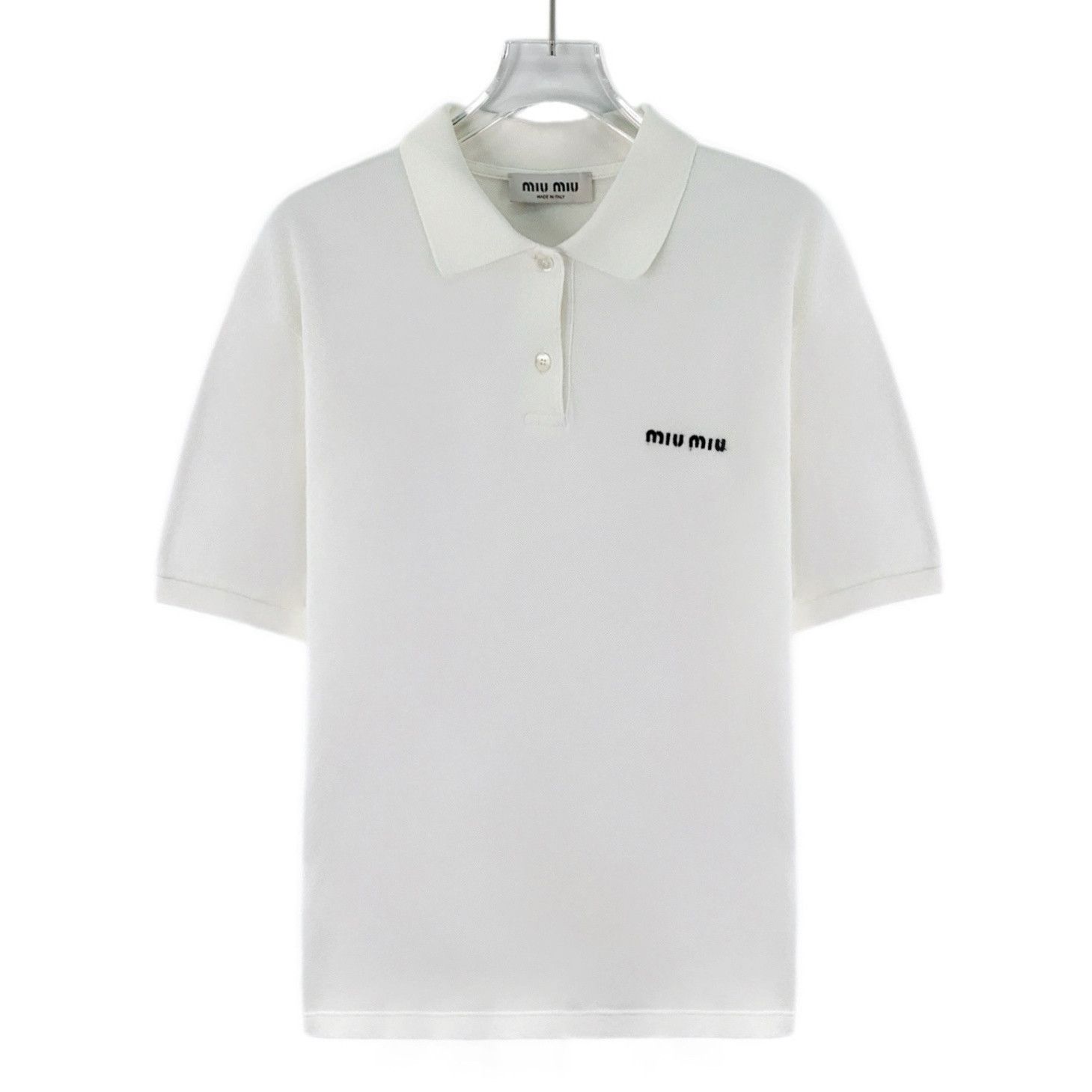 Miu Miu Miu Miu Embroidered Polo Shirt Size S Size S / US 4 / IT 40 - 1 Thumbnail